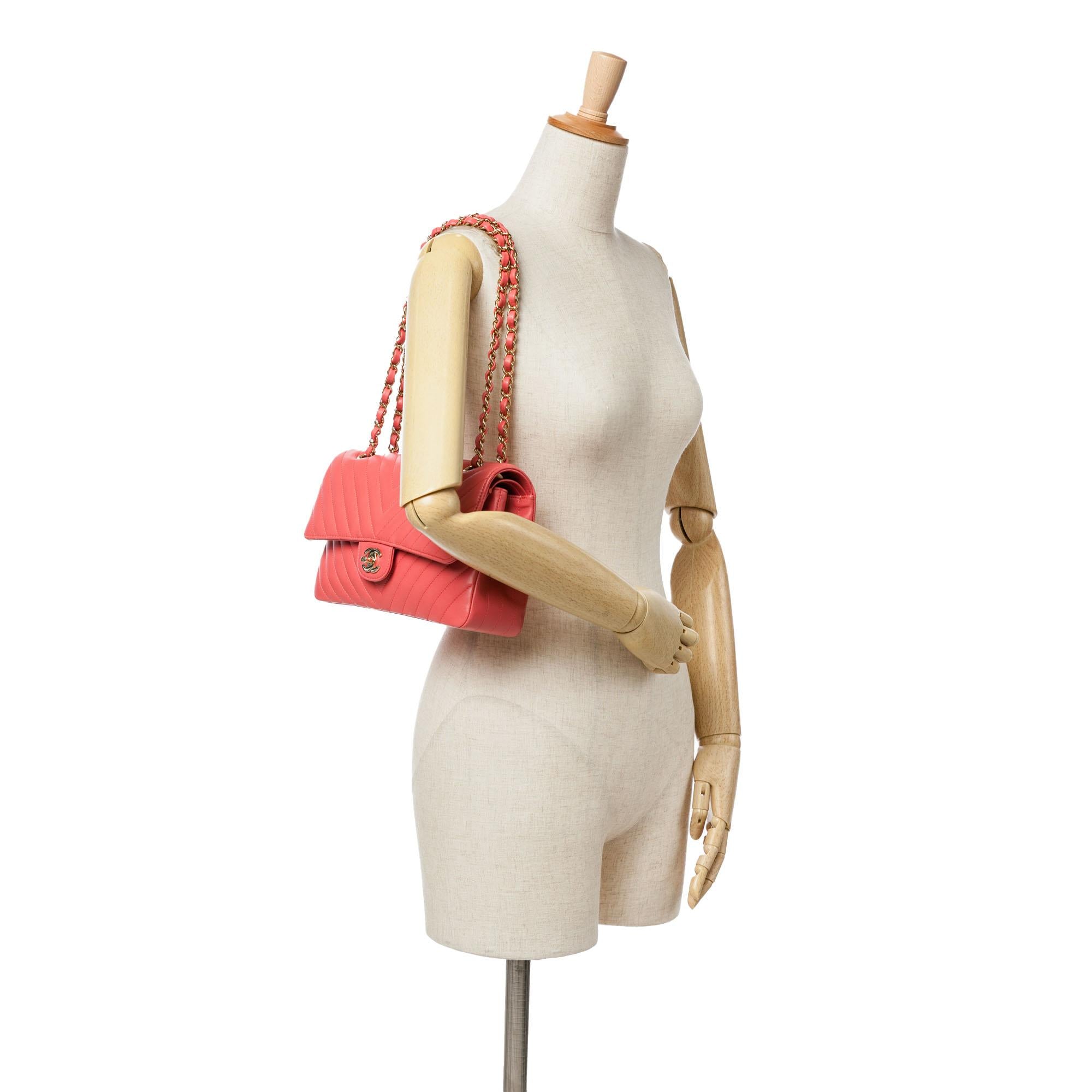 Chanel Medium Classic Chevron Lambskin Double Flap