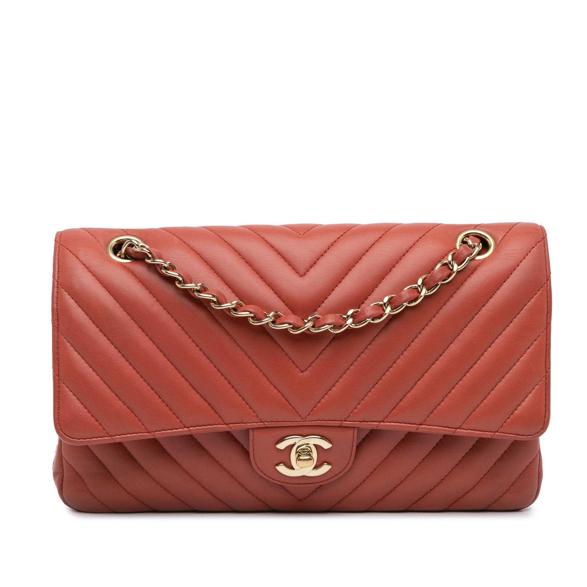 Chanel Medium Classic Chevron Lambskin Double Flap
