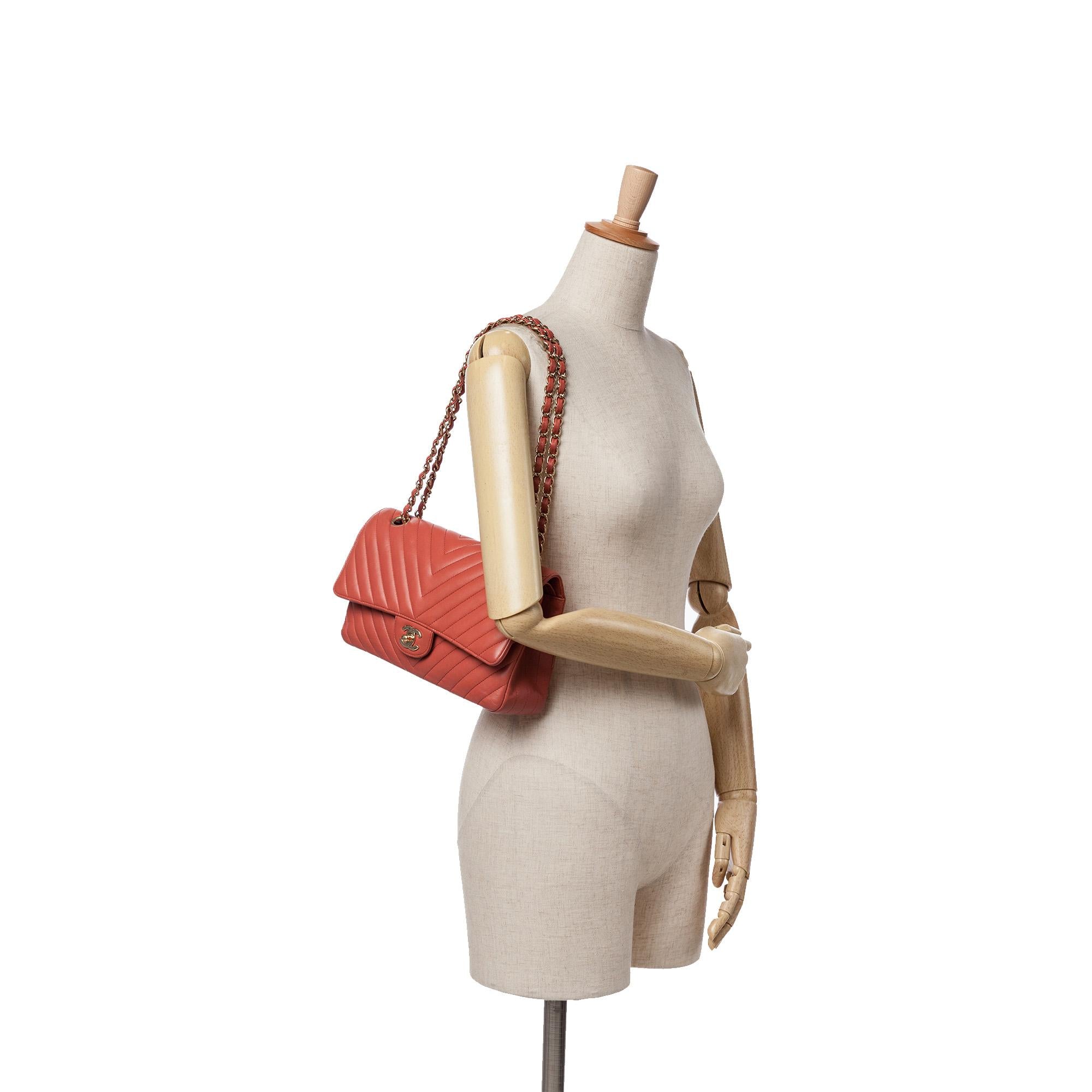 Chanel Medium Classic Chevron Lambskin Double Flap