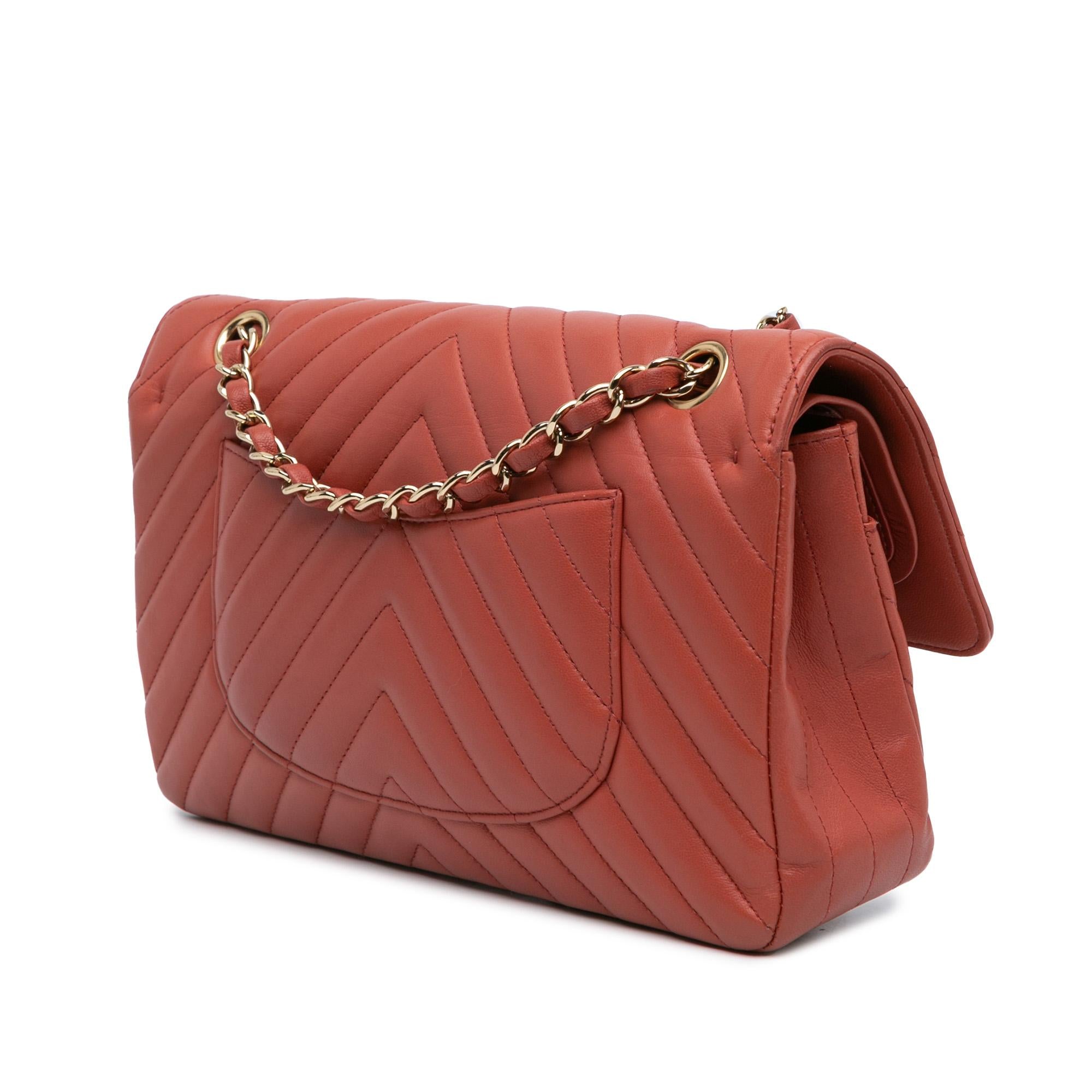 Chanel Medium Classic Chevron Lambskin Double Flap