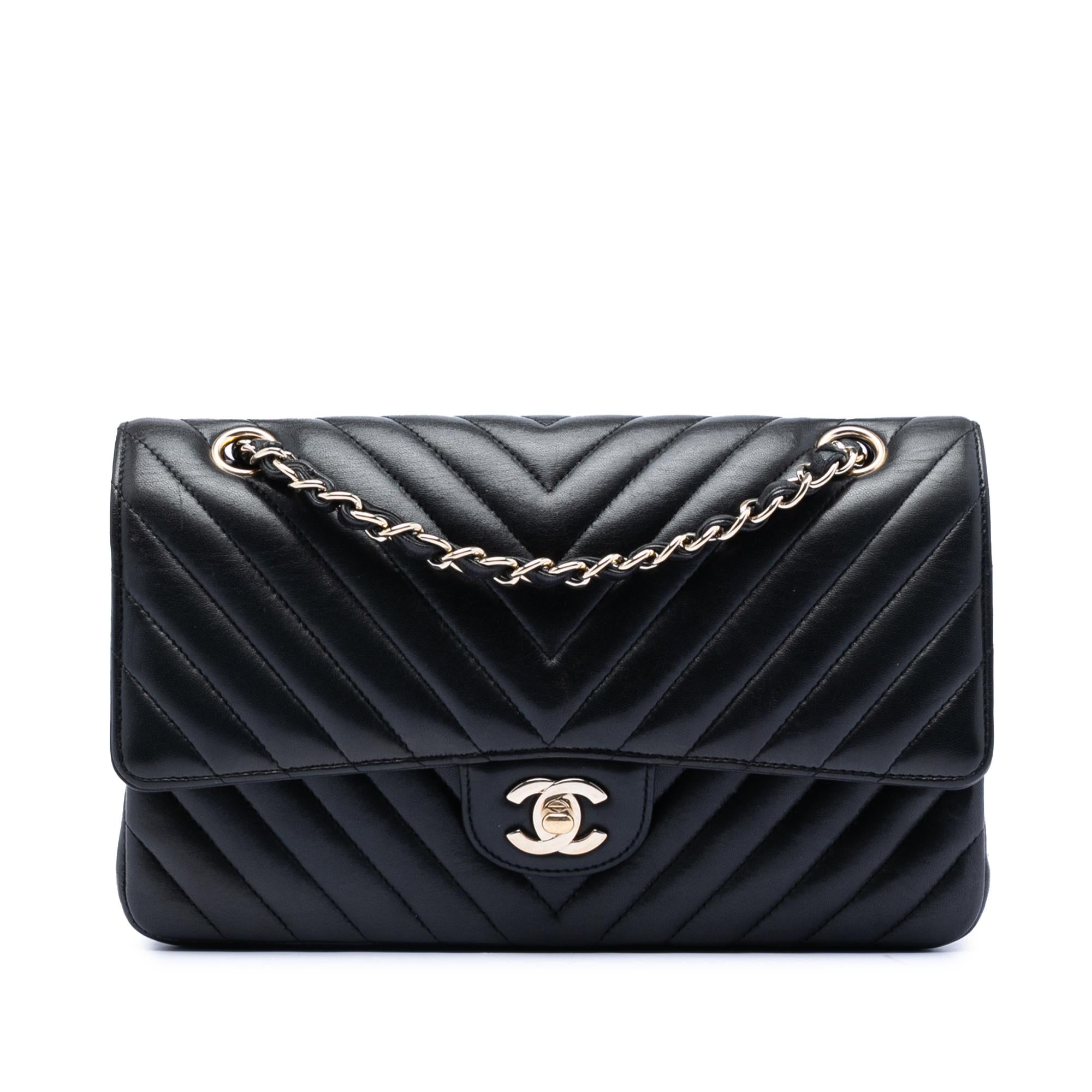 Chanel Medium Classic Chevron Lambskin Double Flap