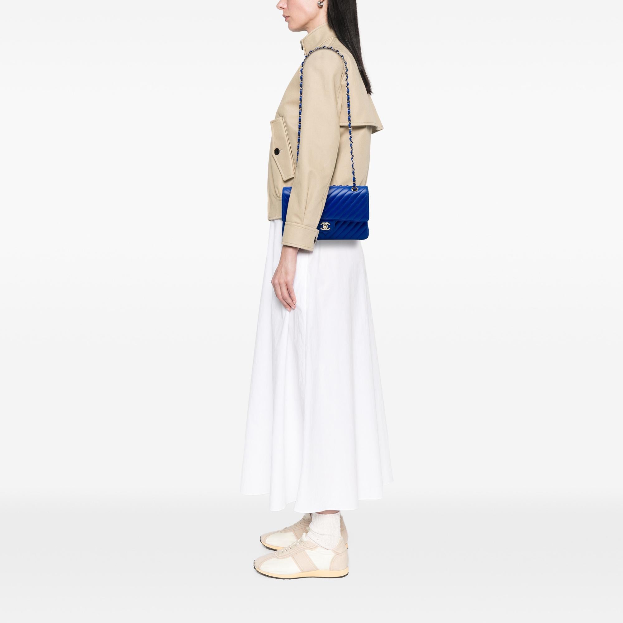 Chanel Medium Classic Chevron Lambskin Double Flap