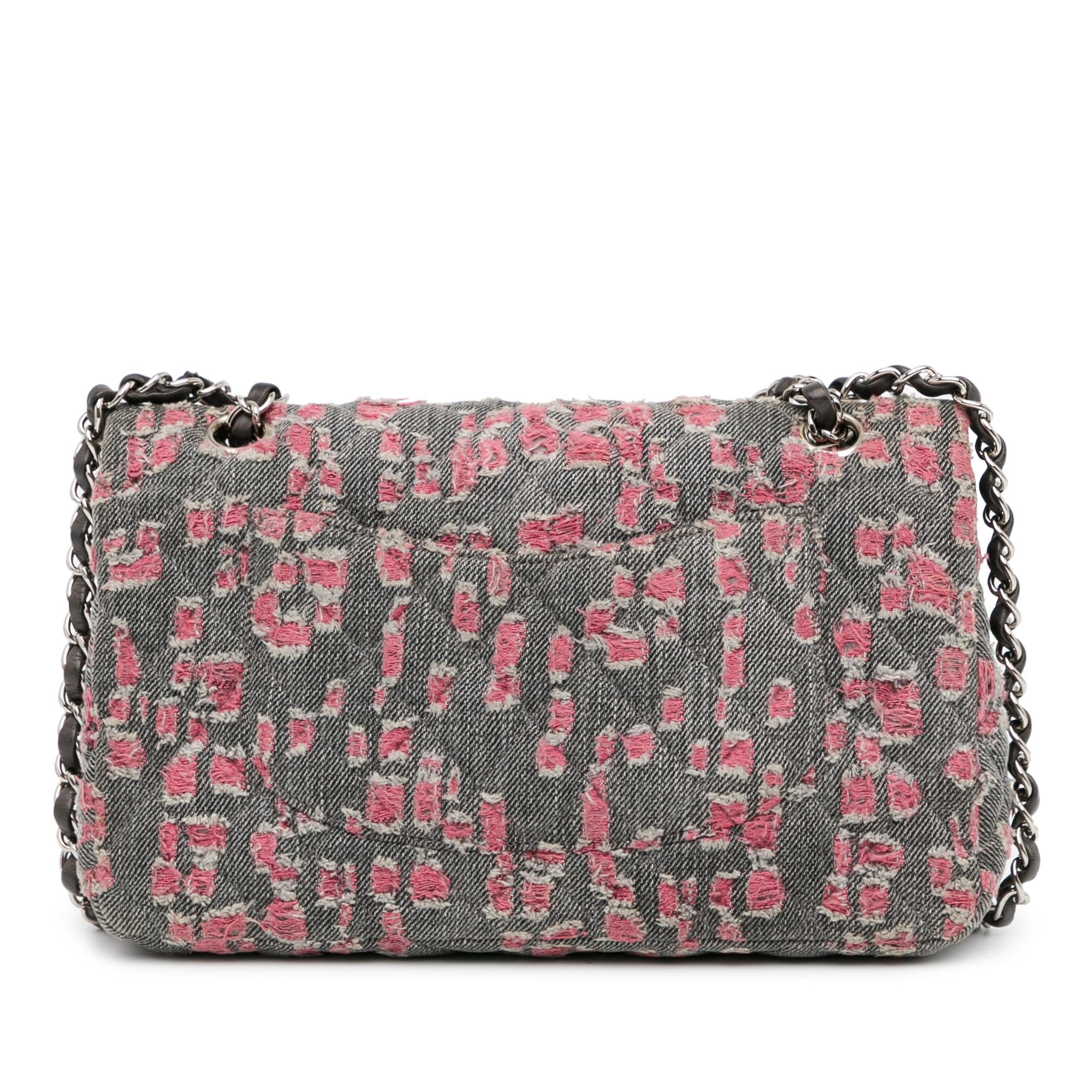Chanel Medium Classic Distressed Denim Double Flap