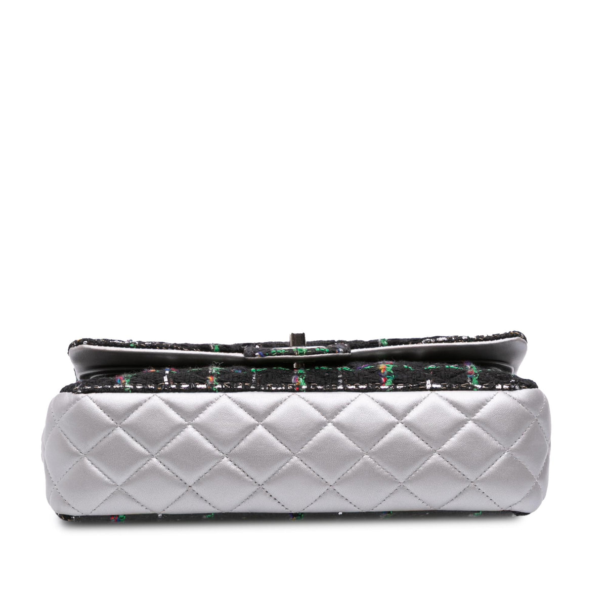 Chanel Medium Classic Quilted Tweed and Metallic Lambskin Double Flap
