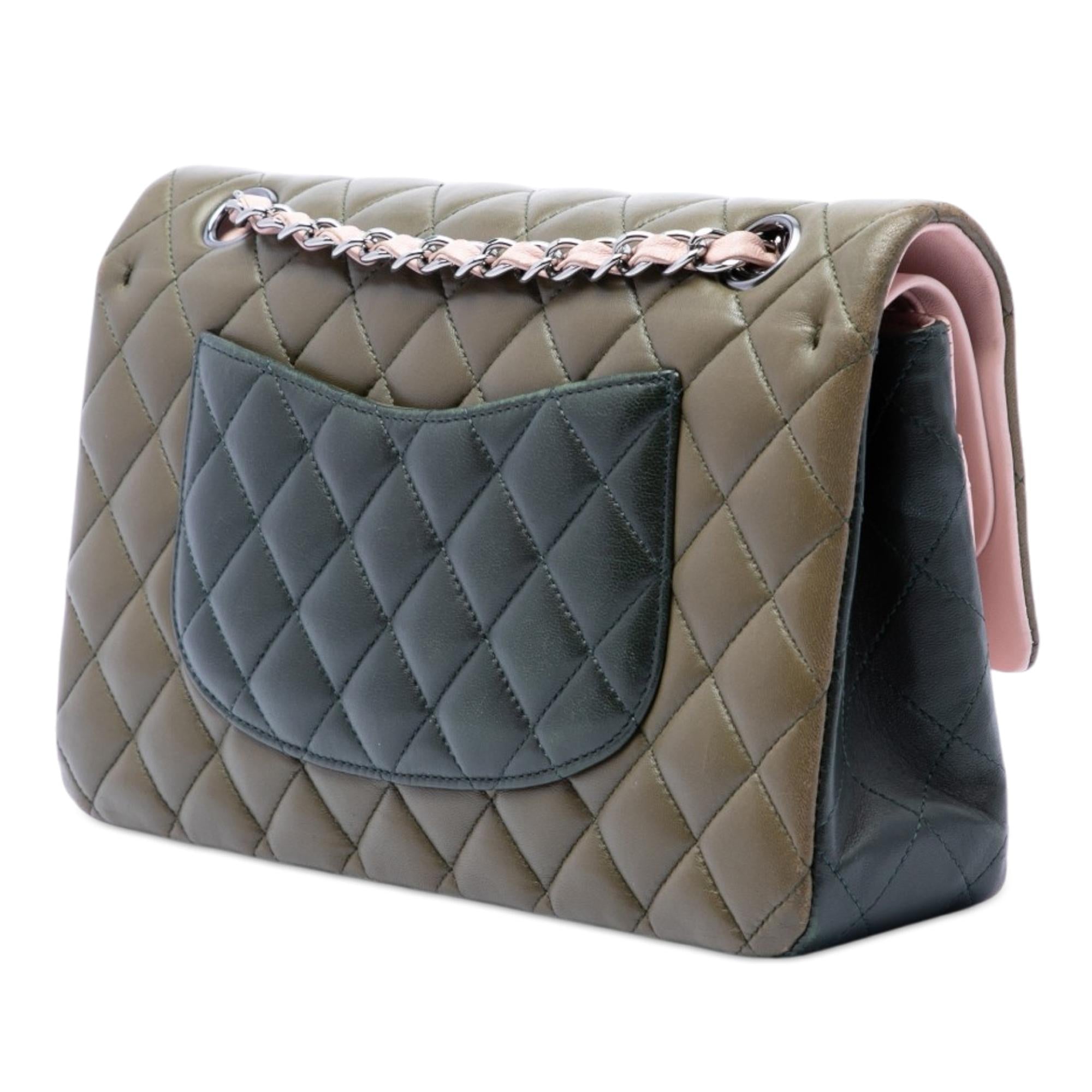 Chanel Medium Classic Tricolor Lambskin Double Flap