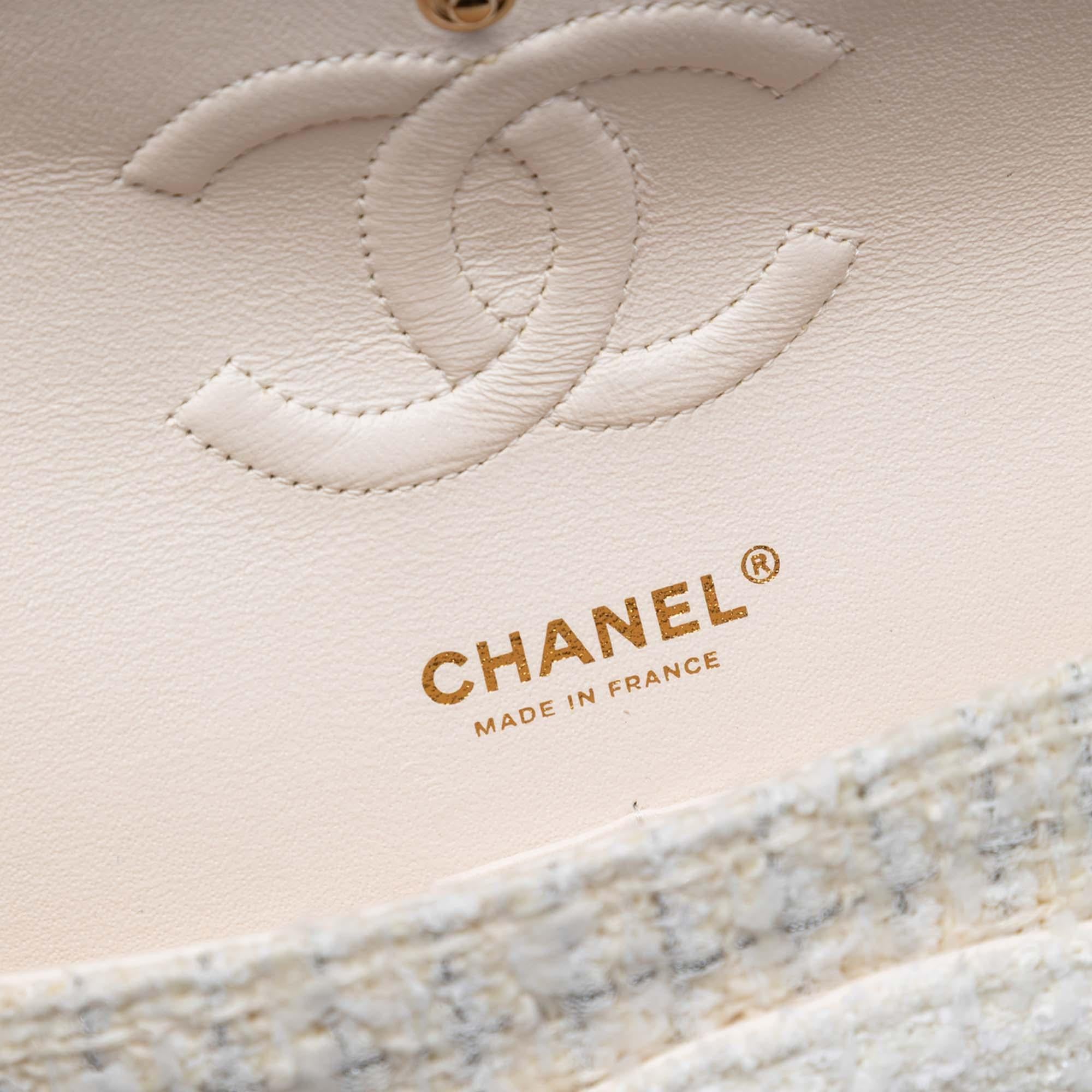 Chanel Medium Classic Tweed Patchwork Double Flap