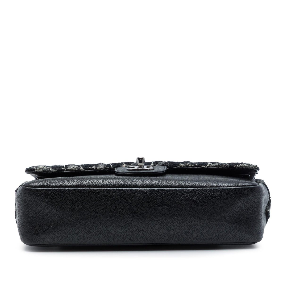 Chanel Medium Classic Tweed and Caviar Double Flap