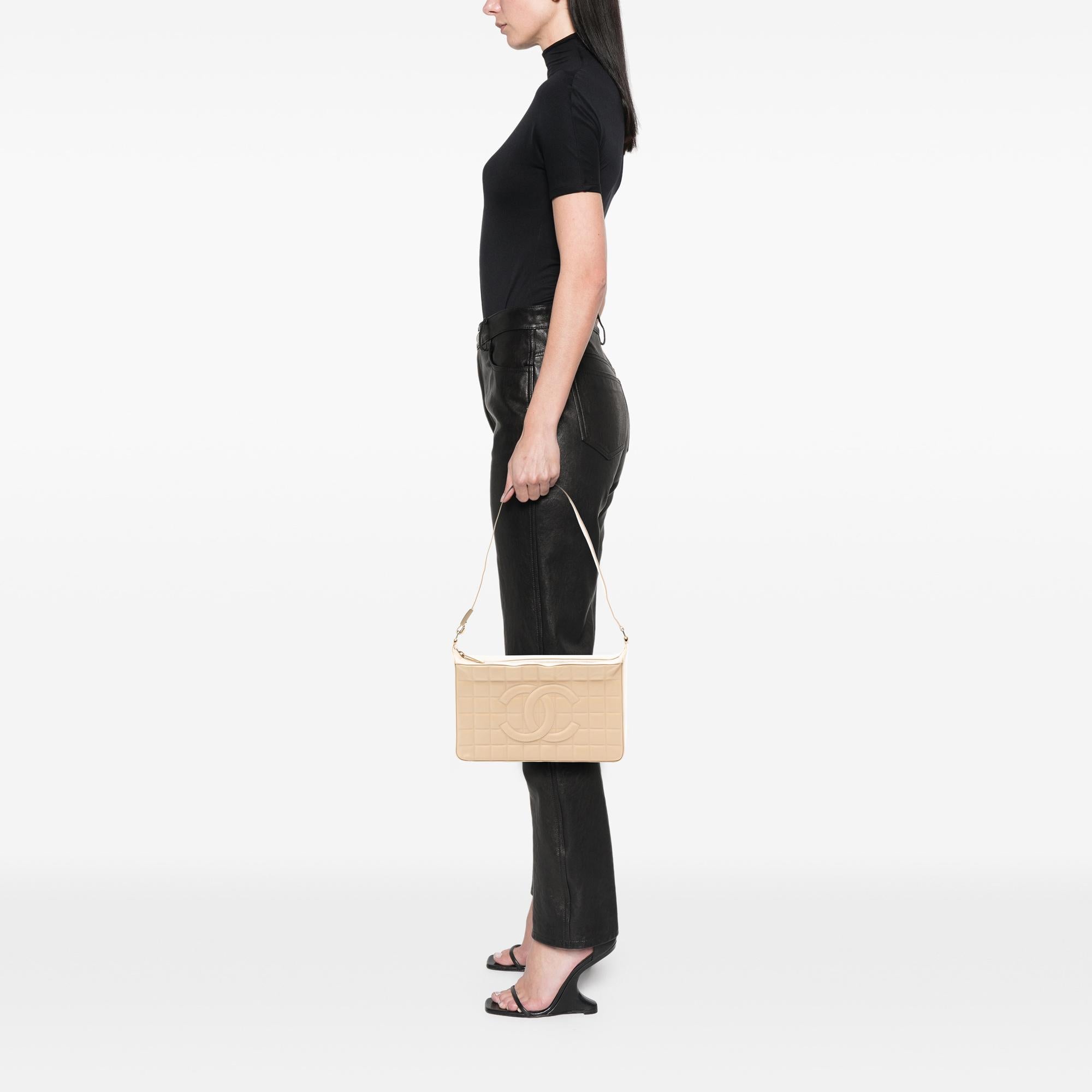 Chanel Medium Lambskin Chocolate Bar Shoulder Bag
