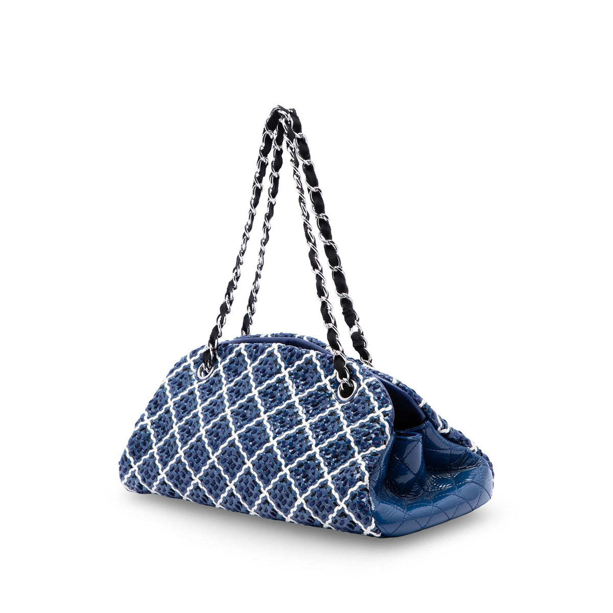 Chanel Medium Patent Stitch Just Mademoiselle Bowling Bag