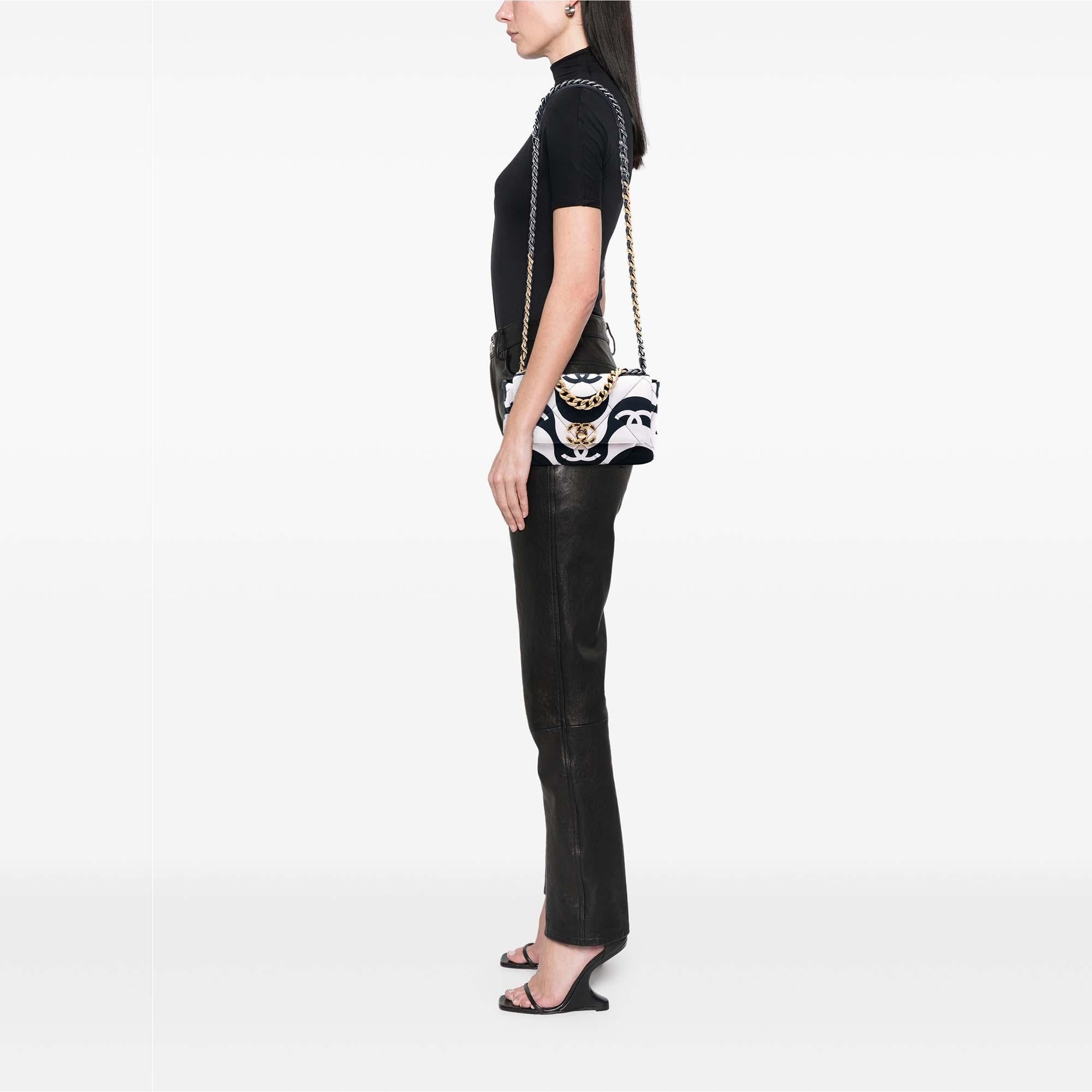 Chanel Medium Printed Silk 19 Flap
