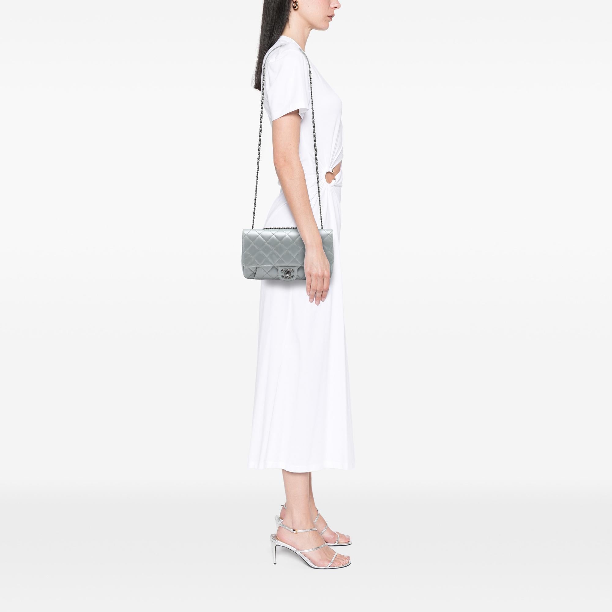 Chanel Medium Quilted Calfskin Coco Pleats Chain Flap