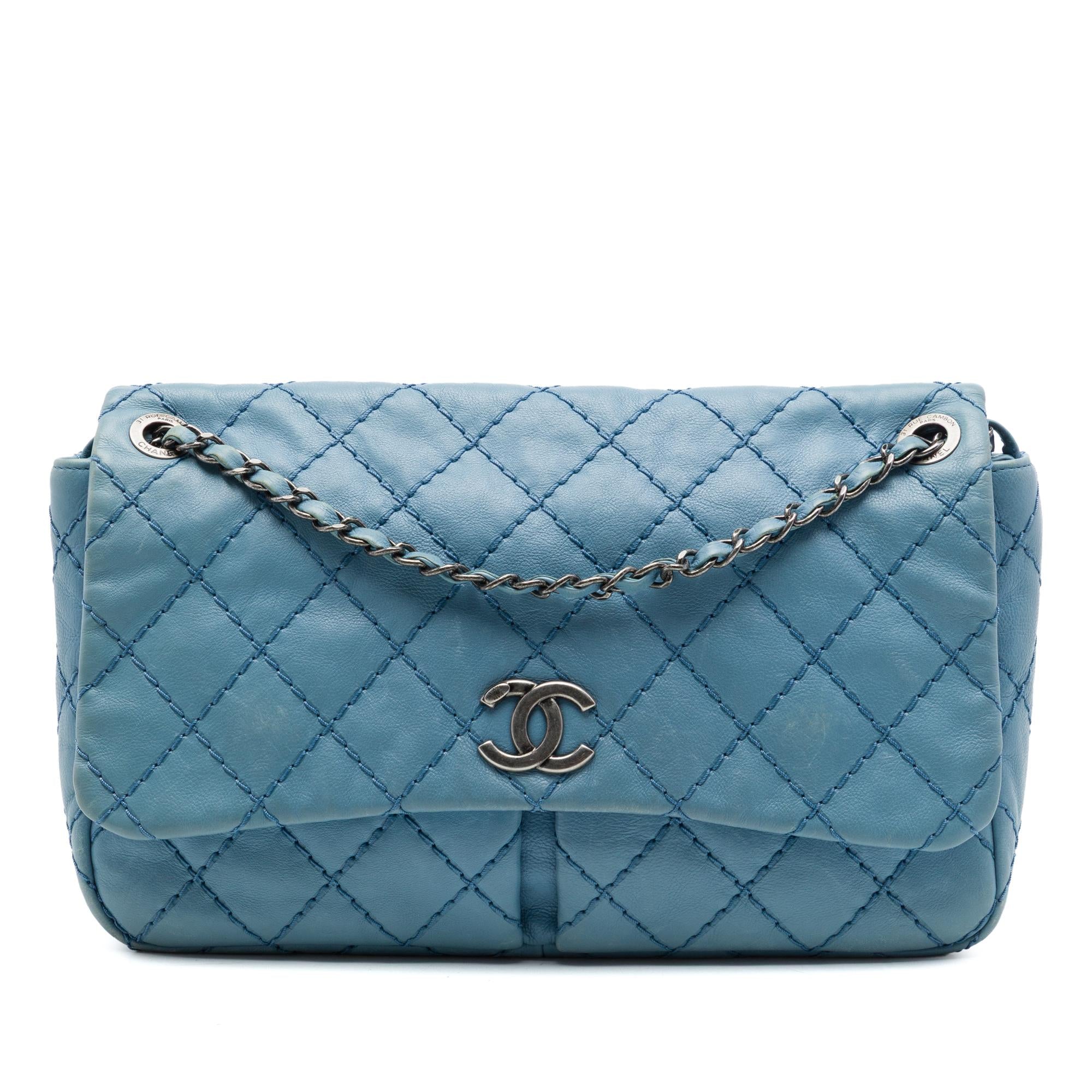 Chanel Medium Quilted Calfskin Natural Beauty Split Pocket Flap