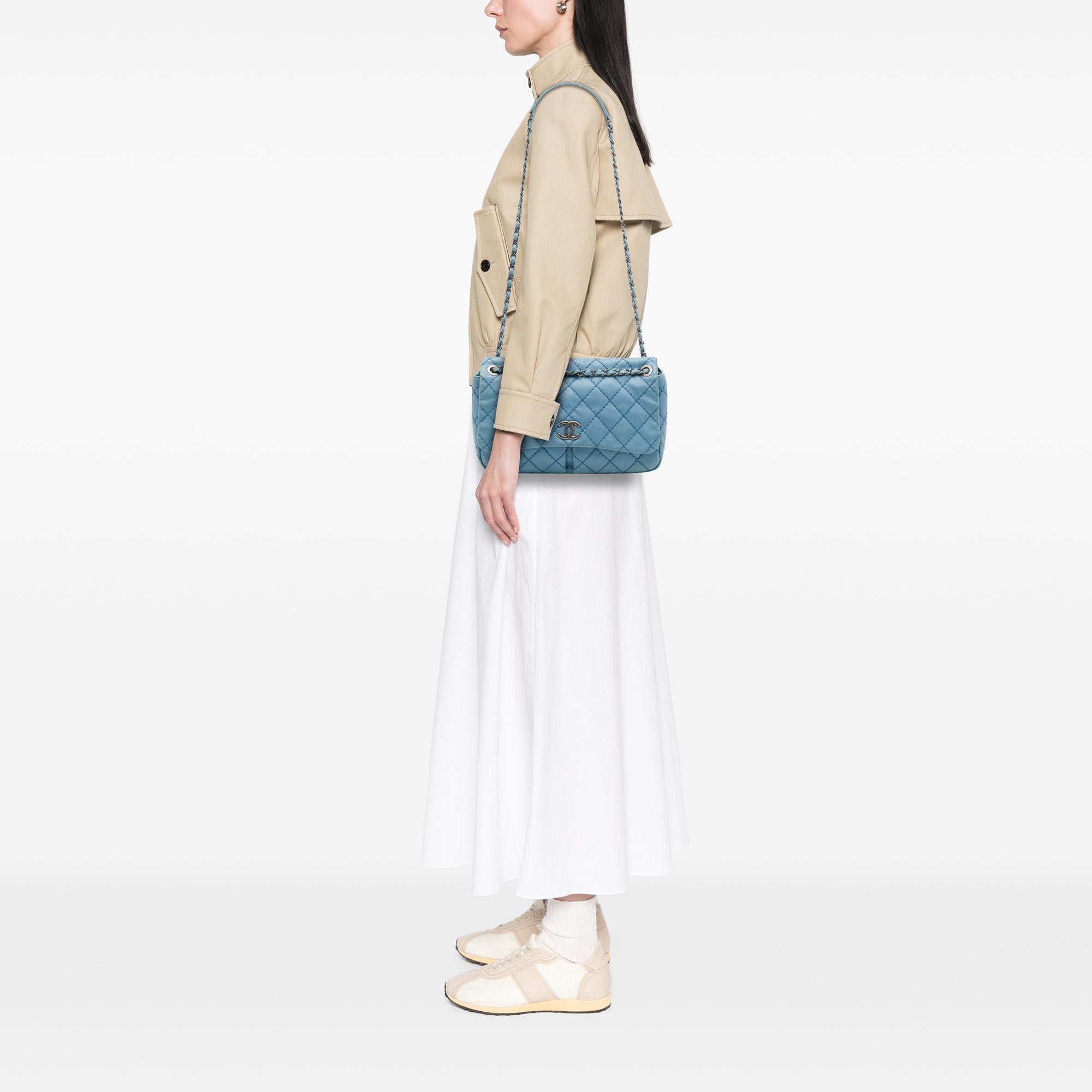 Chanel Medium Quilted Calfskin Natural Beauty Split Pocket Flap