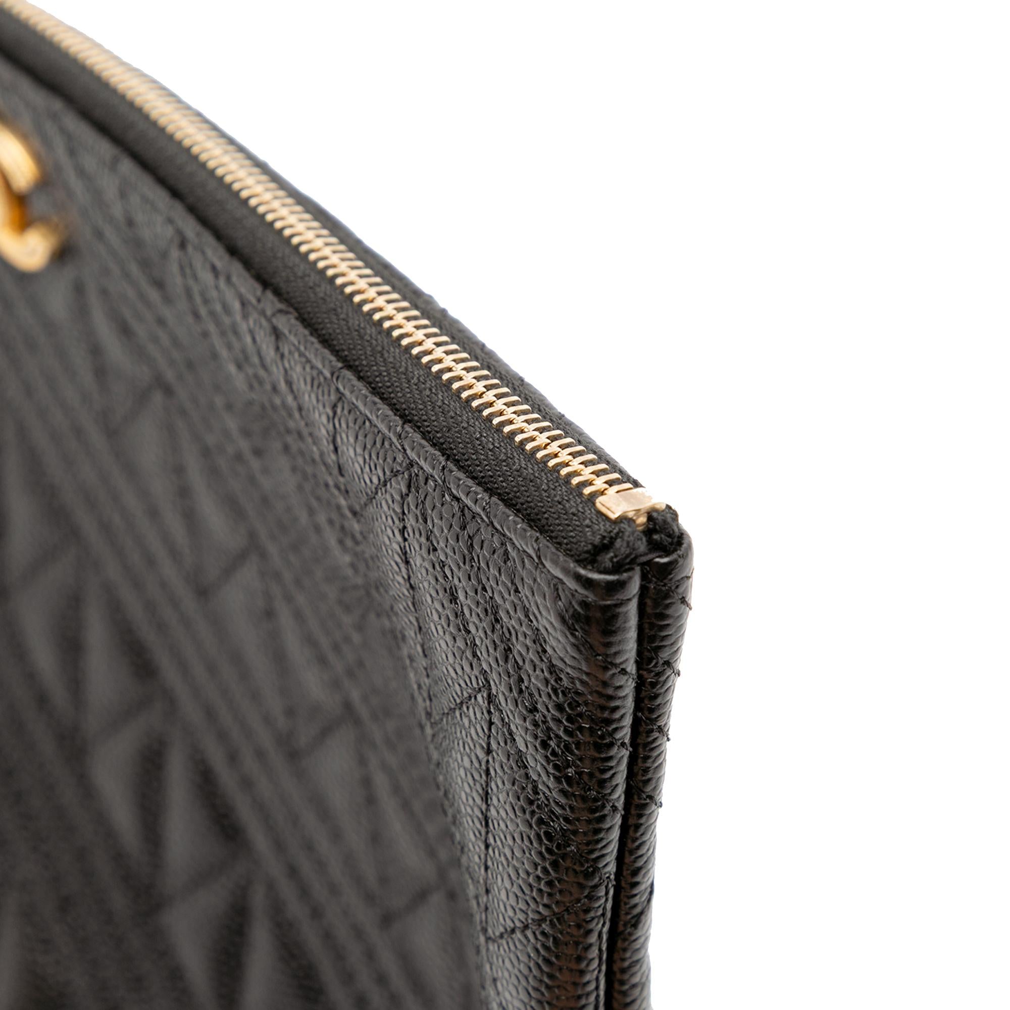 Chanel Medium Quilted Caviar O Case Clutch