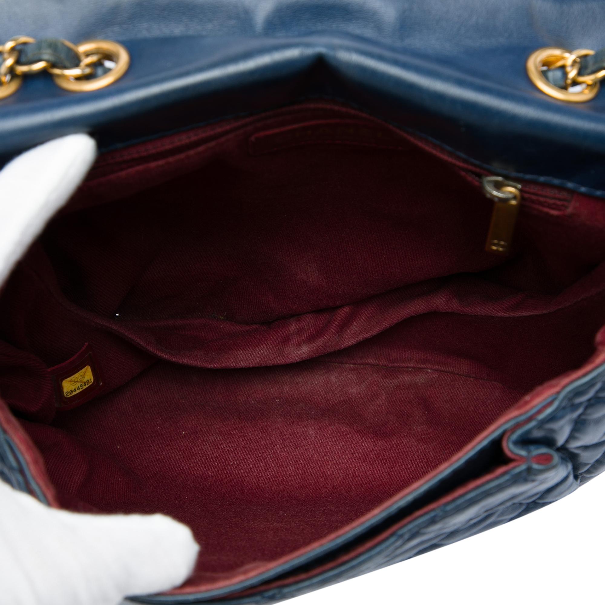 Chanel Medium Quilted Glazed Calfskin Bubble CC Flap