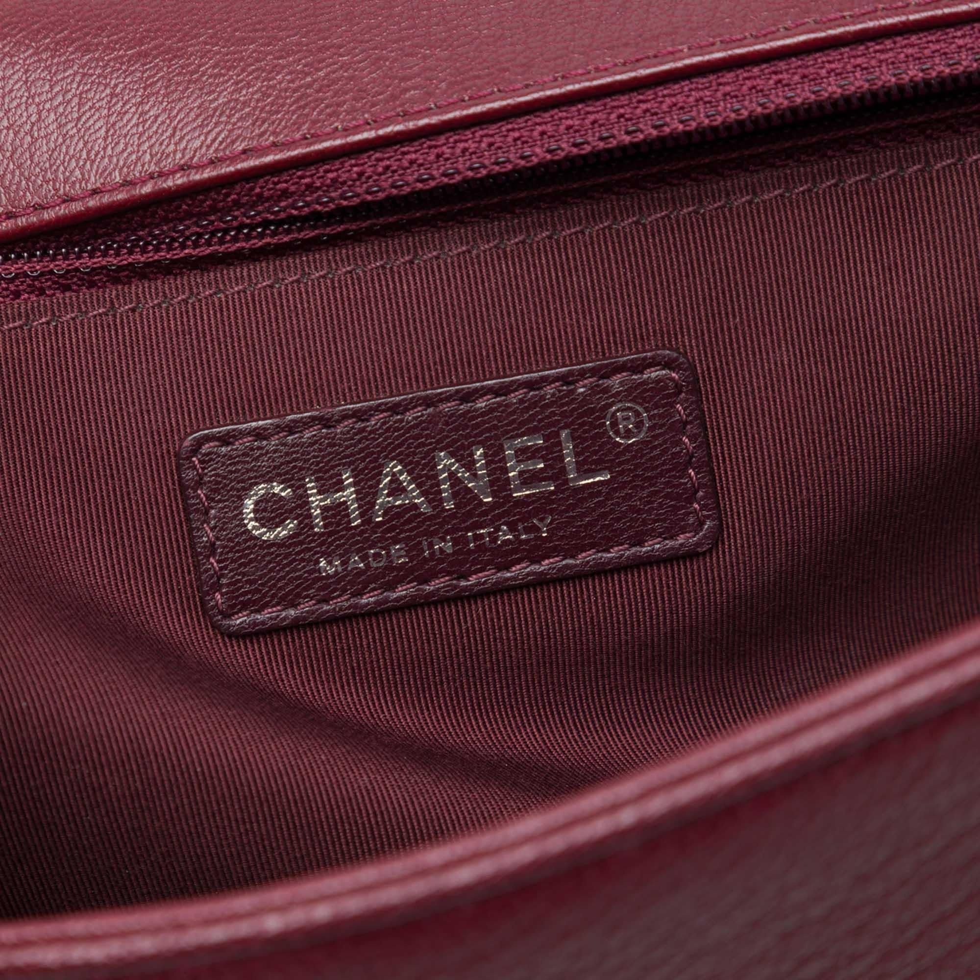 Chanel Medium Quilted Goatskin and Patent Boy Flap