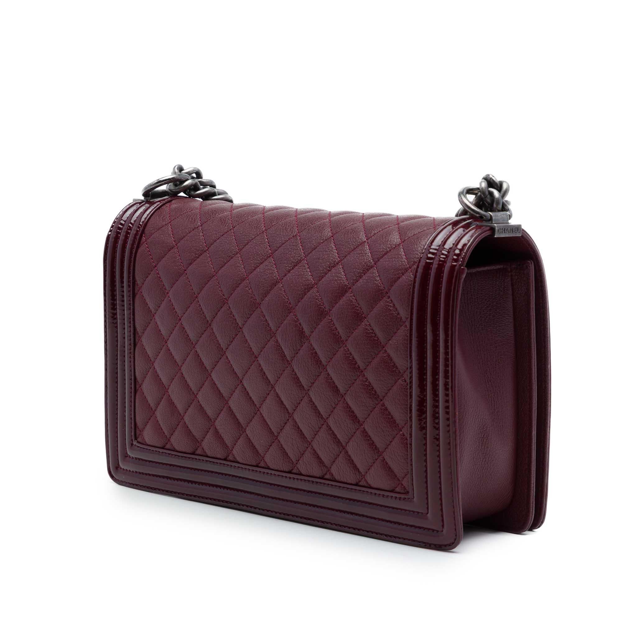 Chanel Medium Quilted Goatskin and Patent Boy Flap