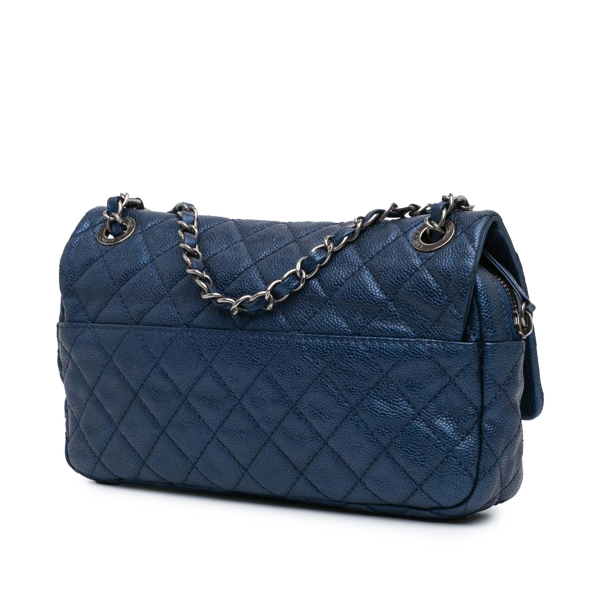 Chanel Medium Quilted Iridescent Caviar Easy Flap