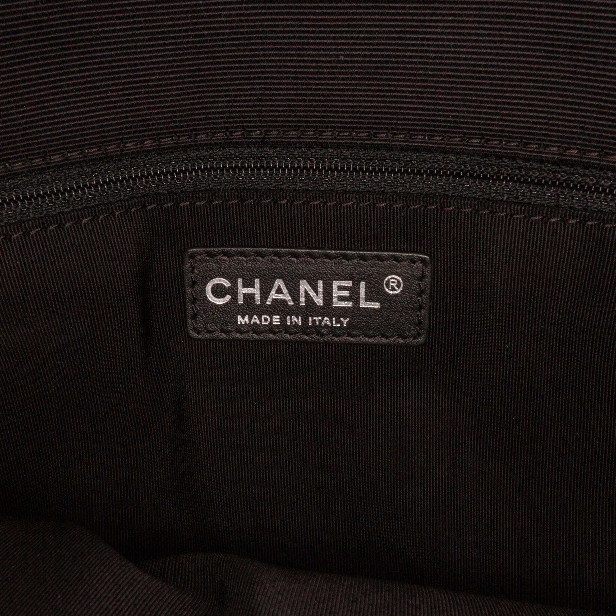 Chanel Medium Quilted Lambskin Grosgrain Two Tone Flap Bag