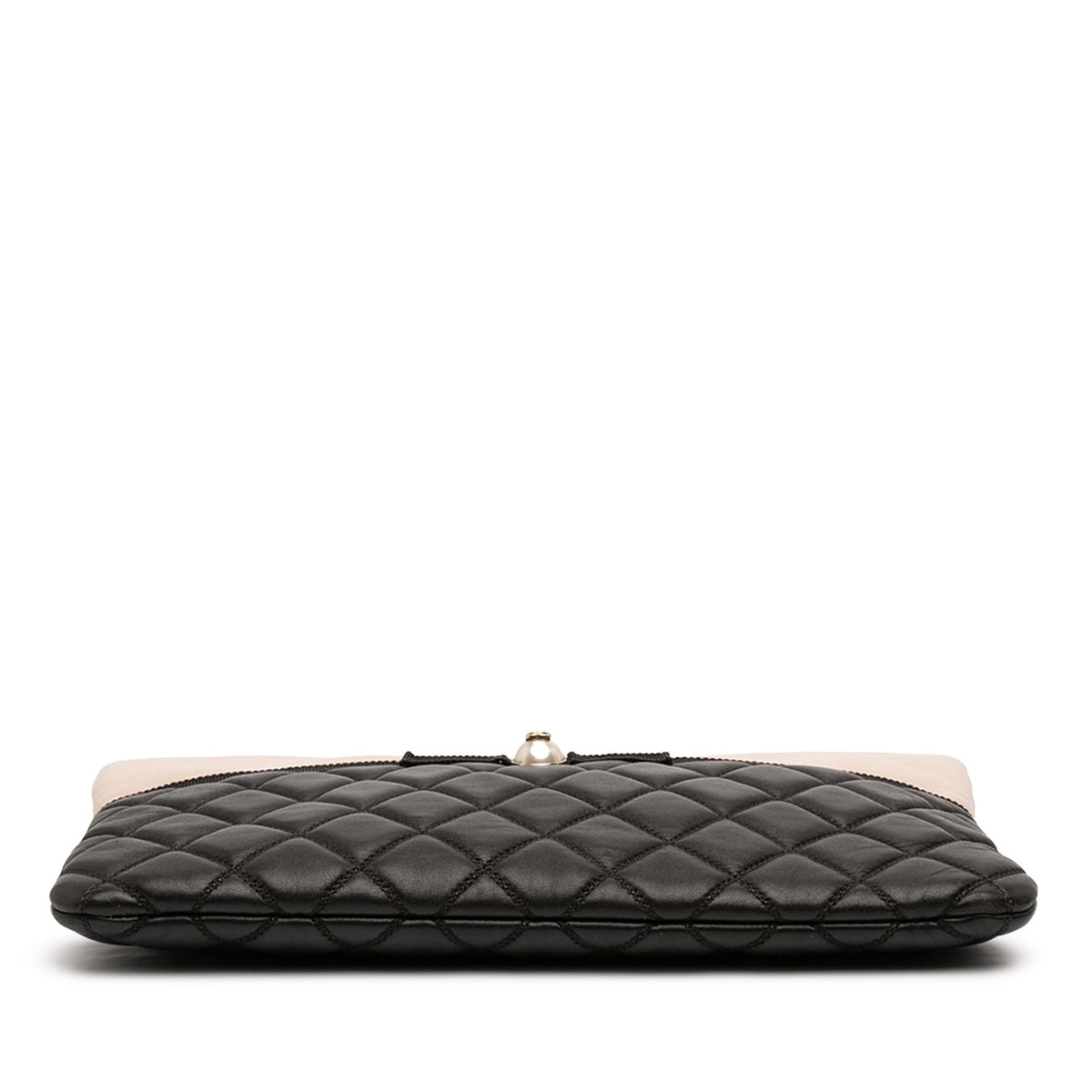 Chanel Medium Quilted Lambskin and Calfskin Pearl O Case Clutch