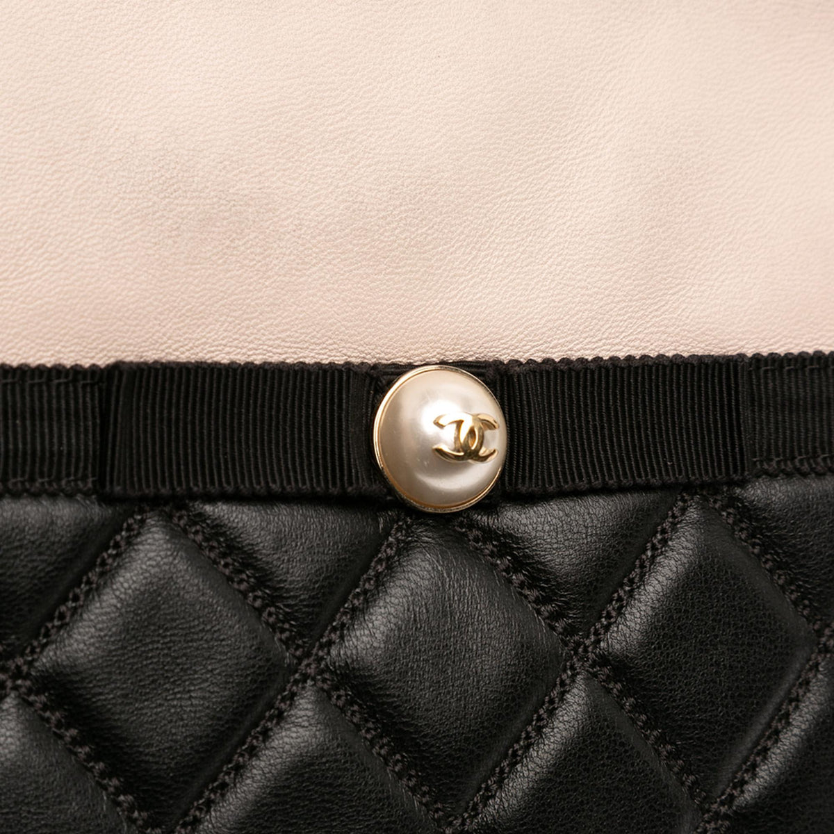 Chanel Medium Quilted Lambskin and Calfskin Pearl O Case Clutch