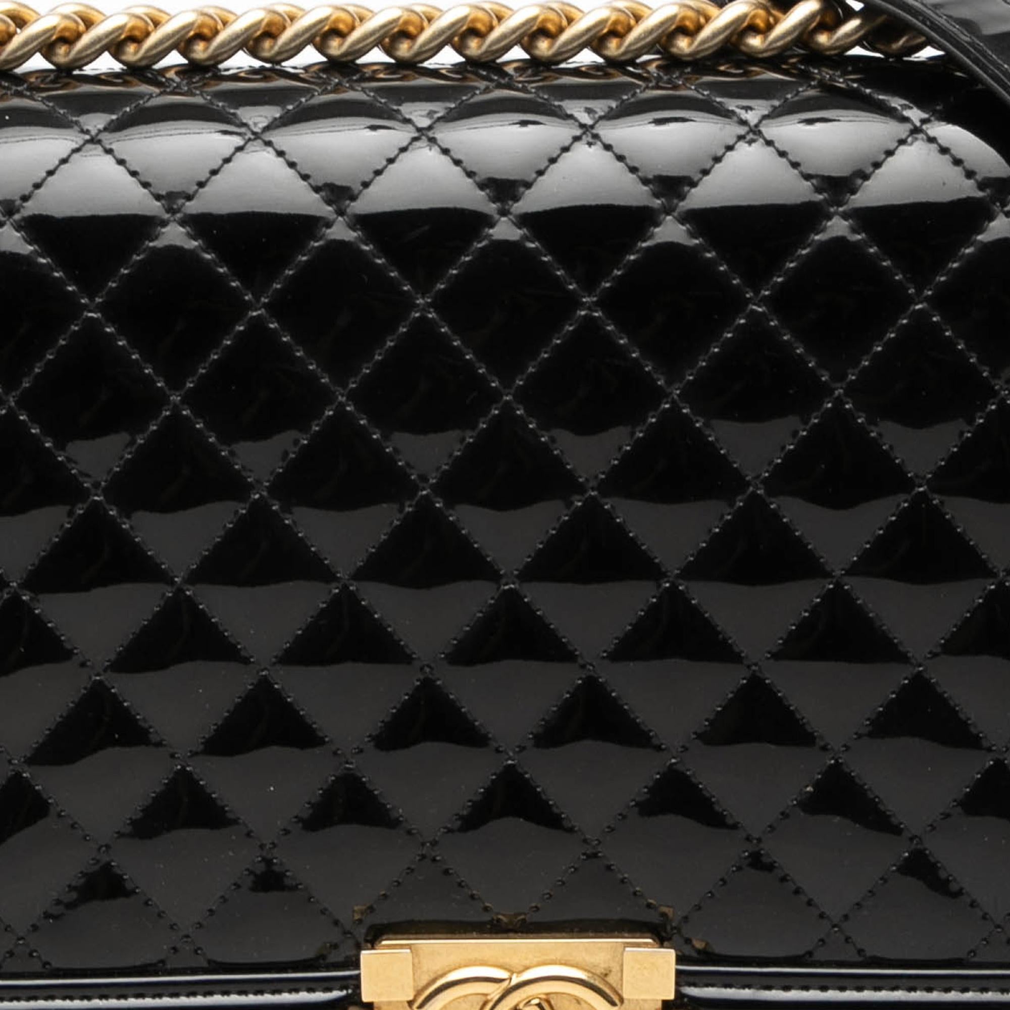 Chanel Medium Quilted Patent Boy Flap