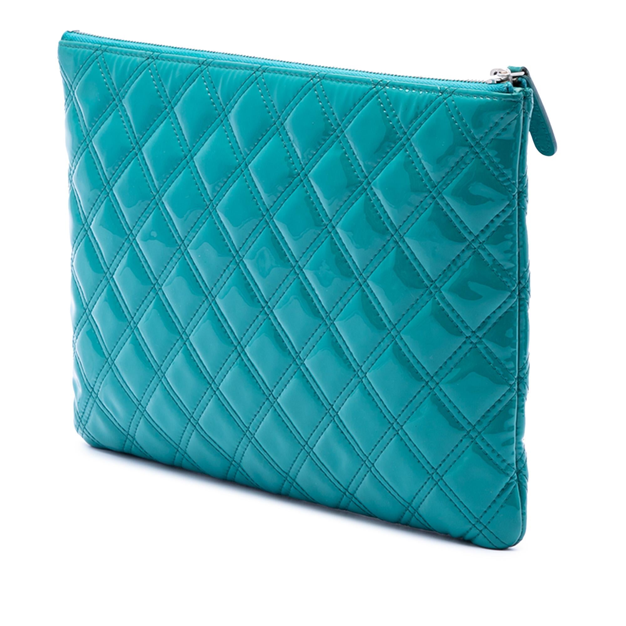 Chanel Medium Quilted Patent O Case Clutch