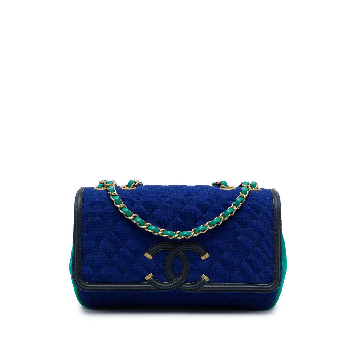 Chanel Medium Tricolor Jersey CC Filigree Flap