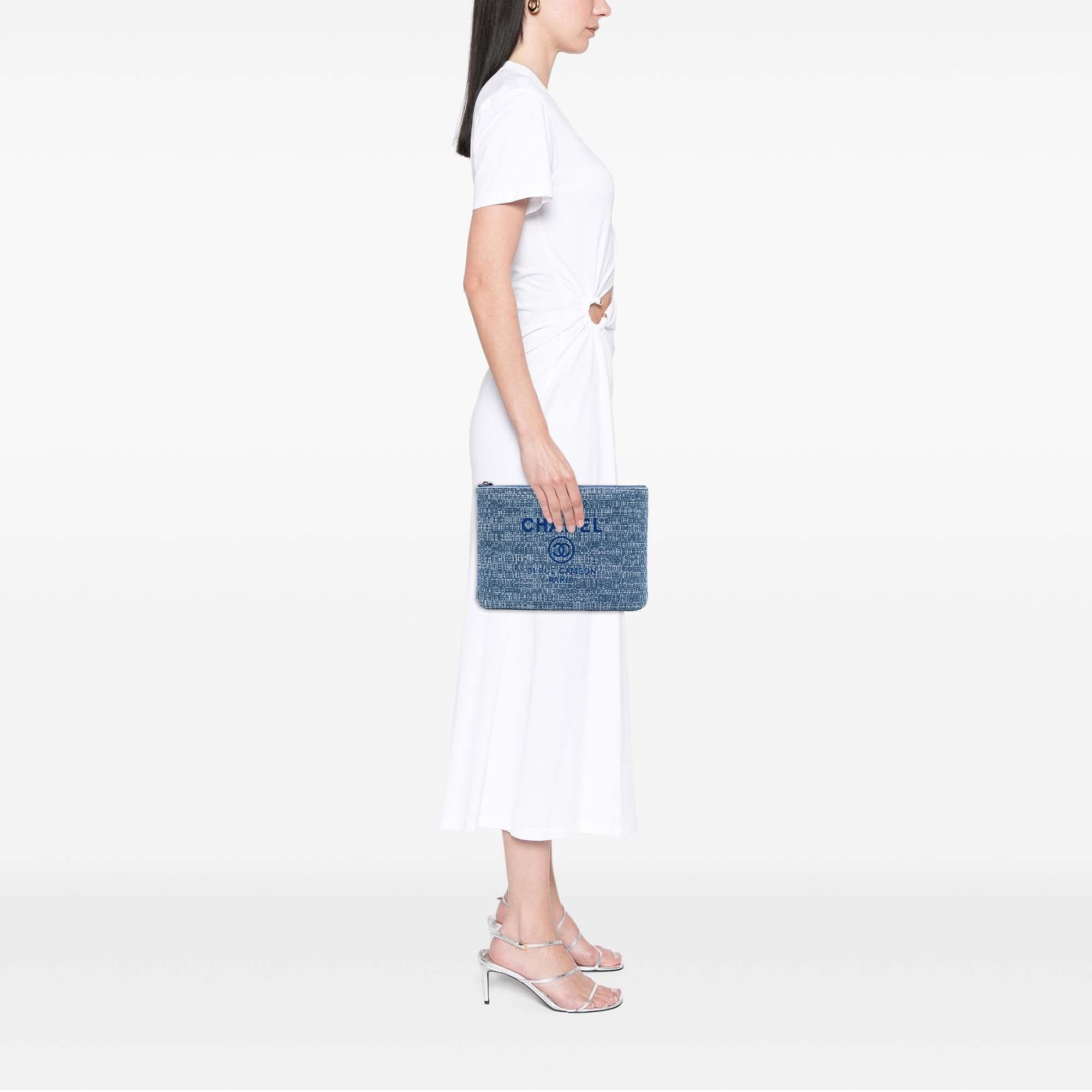 Chanel Medium Tweed Deauville O Case Clutch