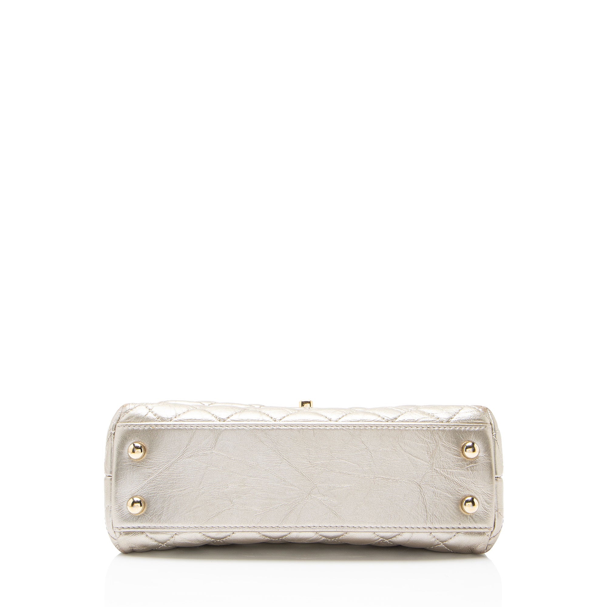 Chanel Metallic Aged Calfskin Coco Top Handle Medium Flap Bag