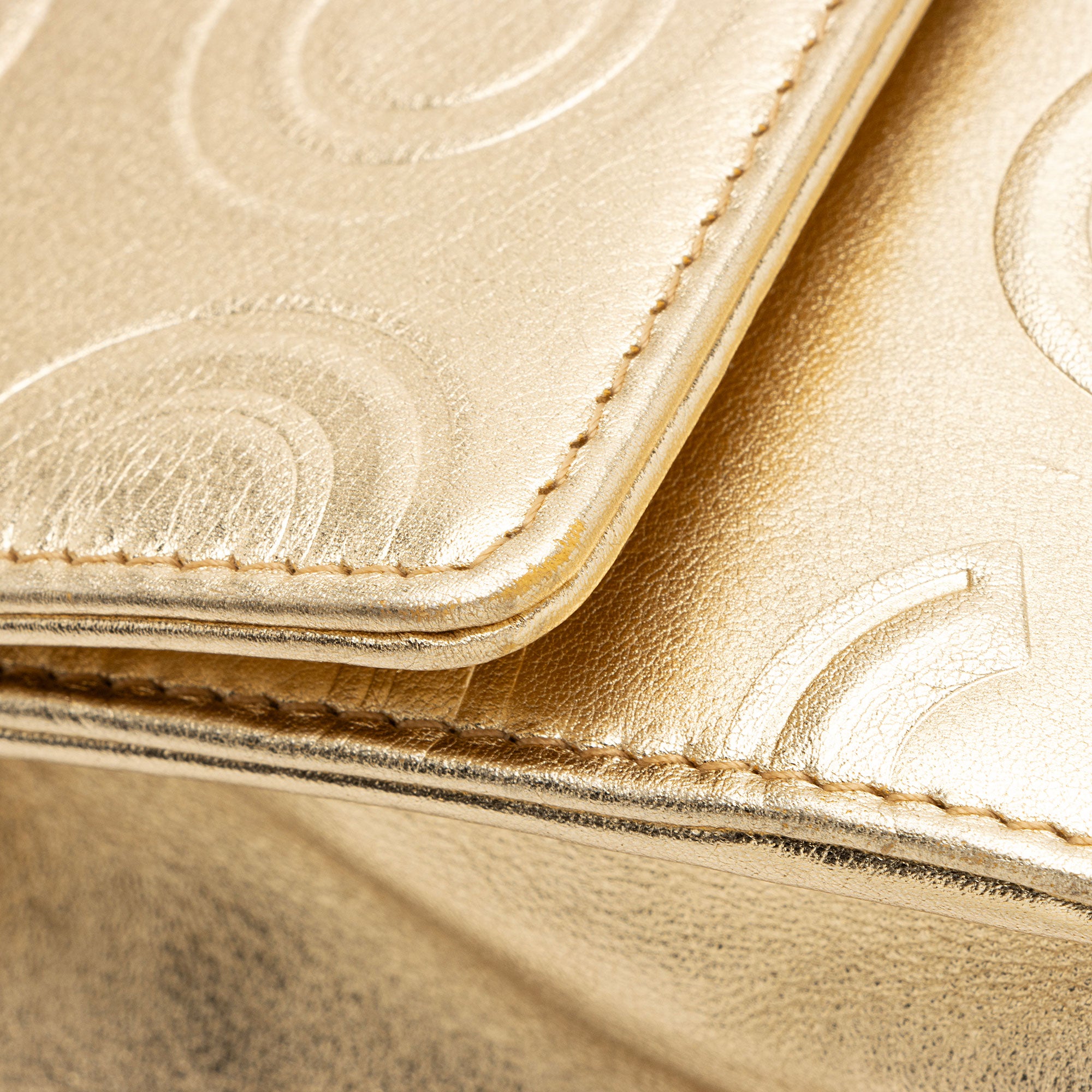 Chanel Metallic Calfskin Embossed Cocallover Flap Shoulder Bag