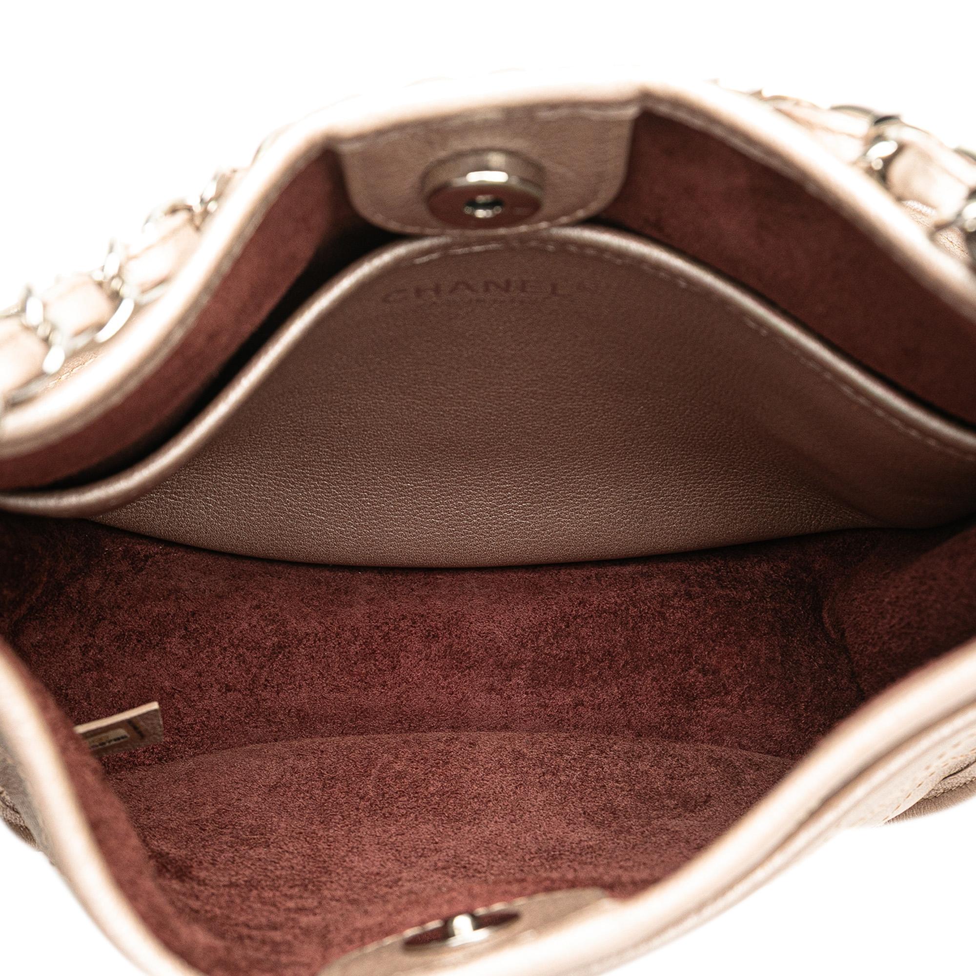 Chanel Metallic Calfskin Quilted Jungle Stroll Hobo