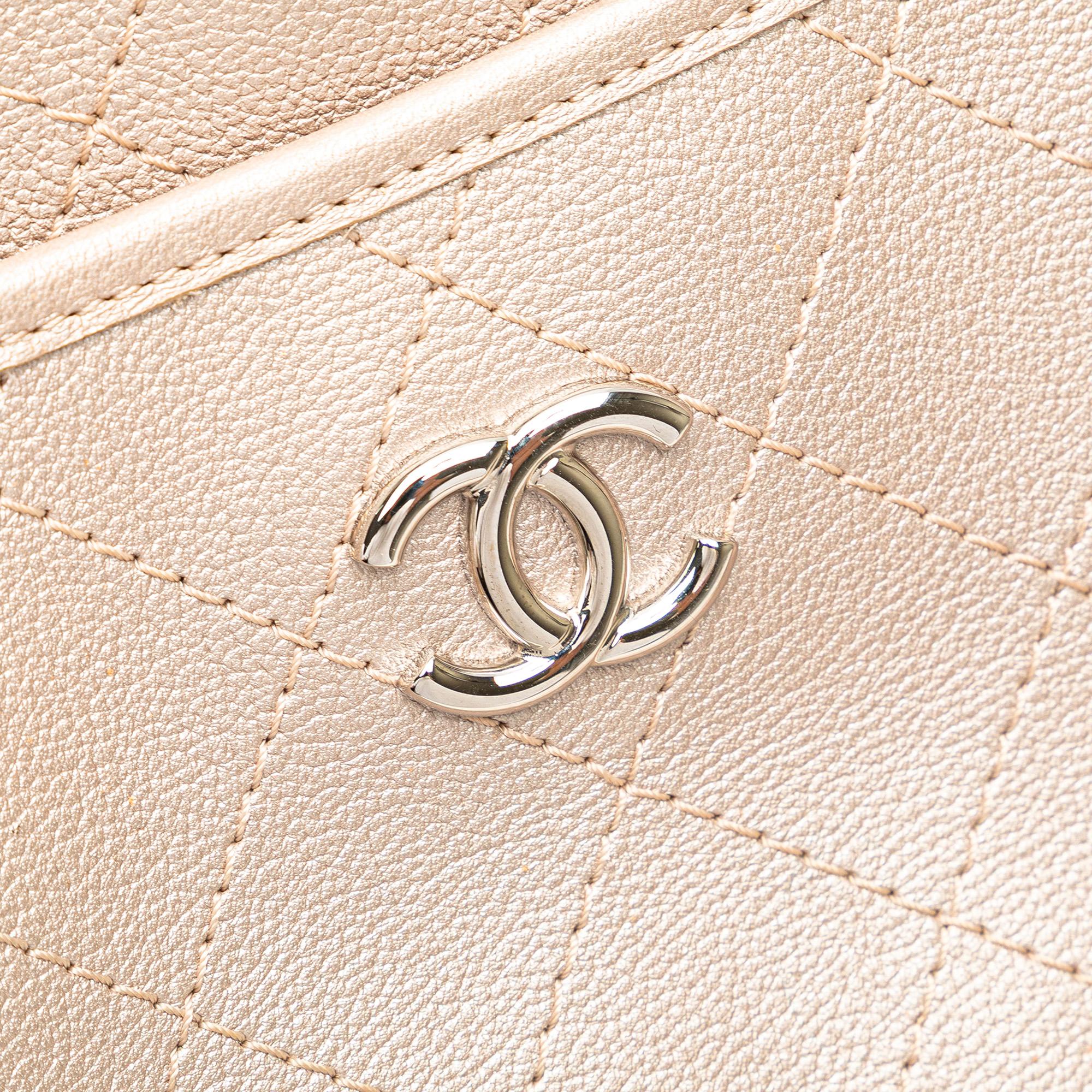 Chanel Metallic Calfskin Quilted Jungle Stroll Hobo