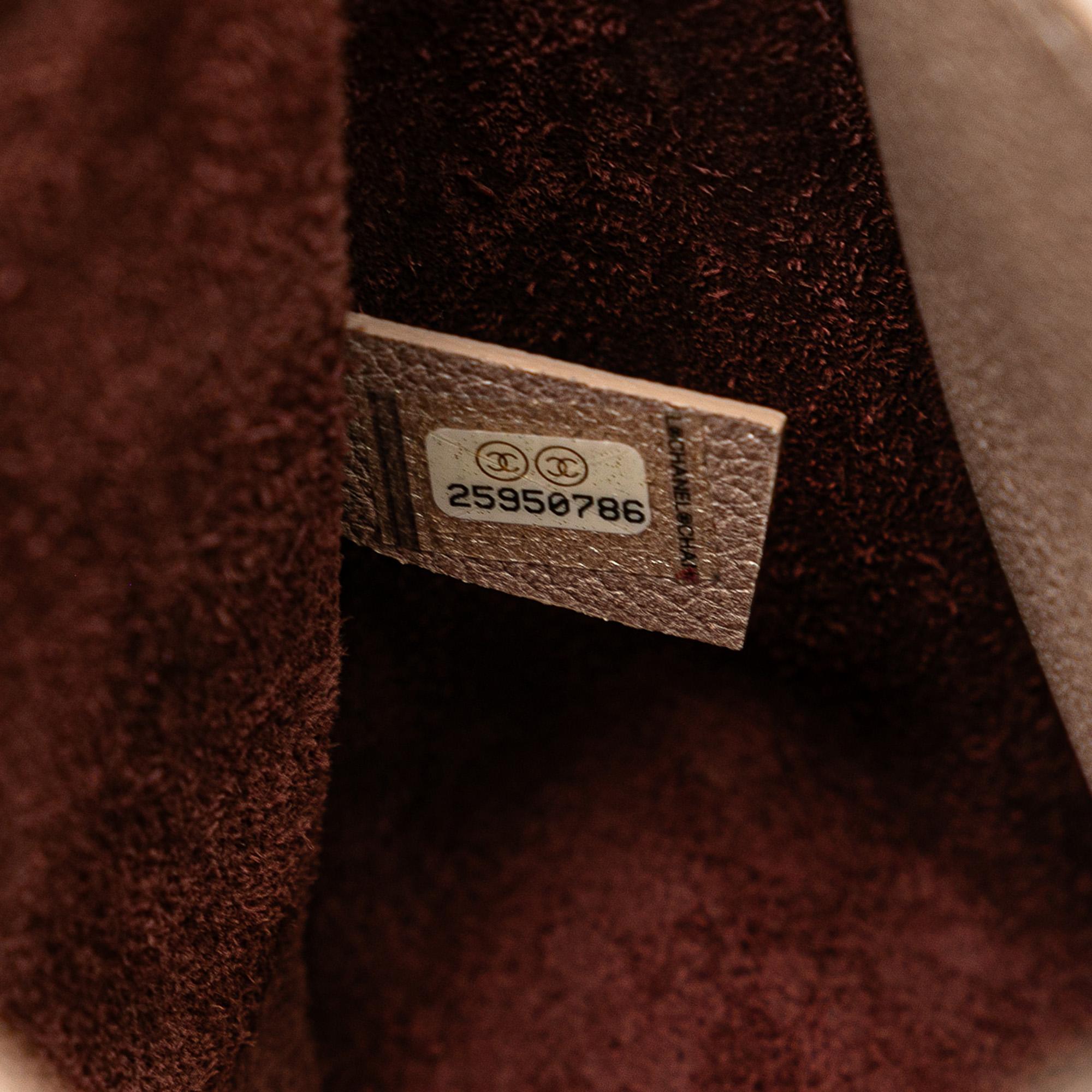 Chanel Metallic Calfskin Quilted Jungle Stroll Hobo