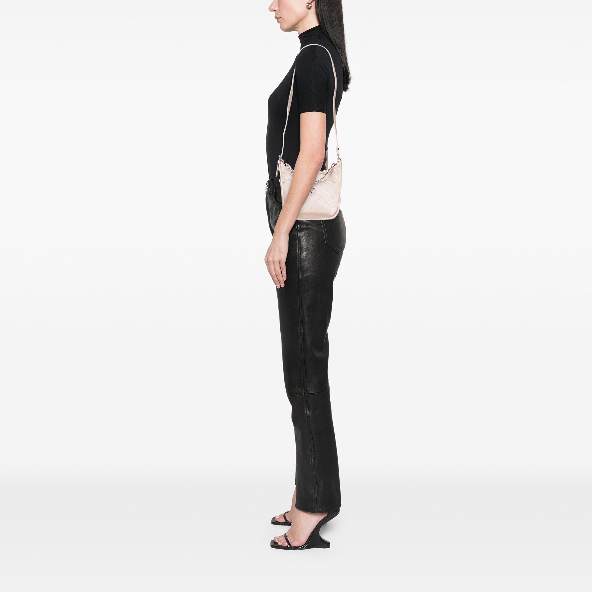 Chanel Metallic Calfskin Quilted Jungle Stroll Hobo