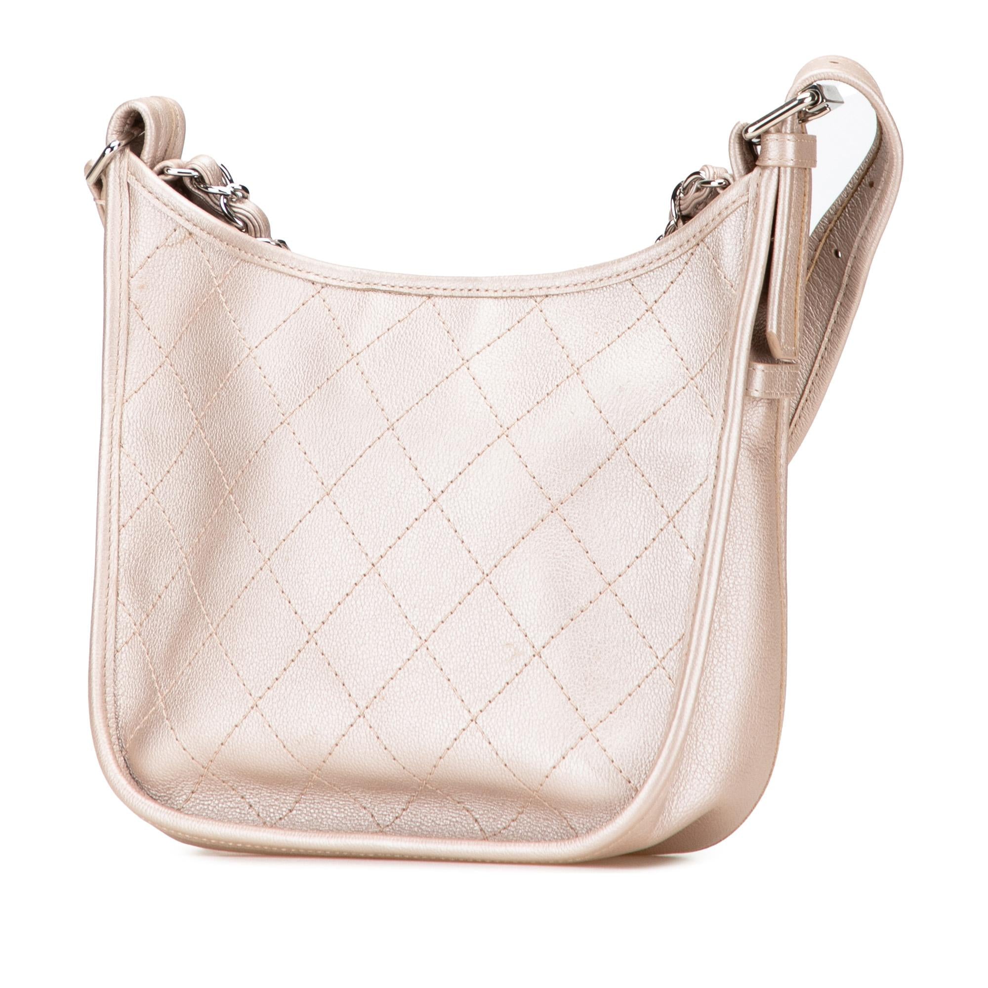 Chanel Metallic Calfskin Quilted Jungle Stroll Hobo