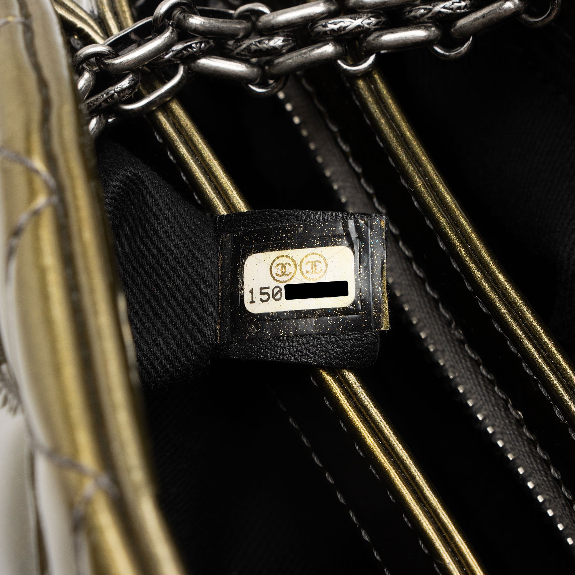 Chanel Metallic Patent Leather Just Mademoiselle Bowler Bag (SHF-9cE7hE)