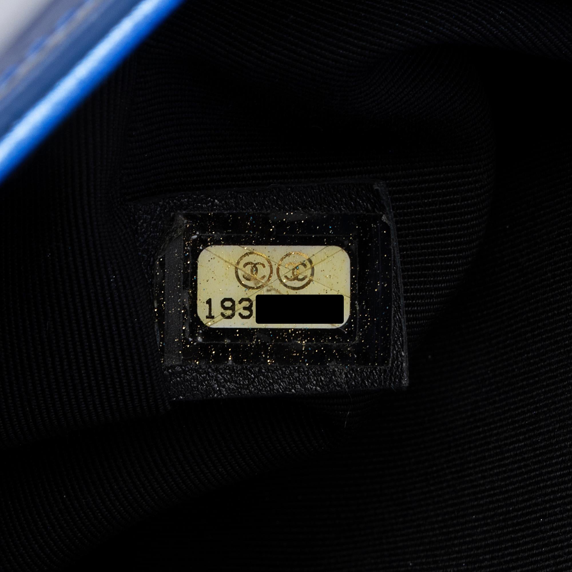 Chanel Metallic Patent Leather Old Medium Boy Bag