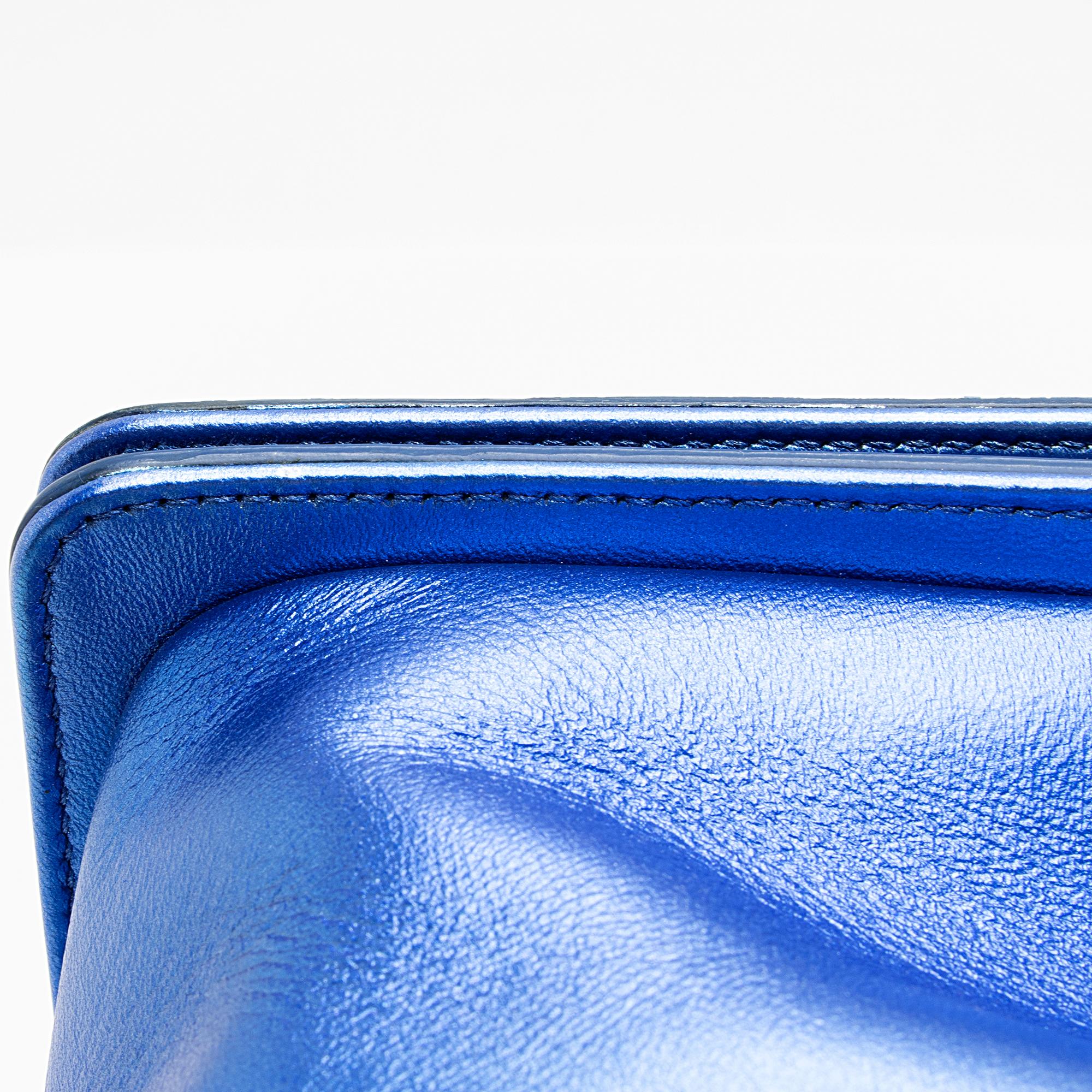 Chanel Metallic Patent Leather Old Medium Boy Bag