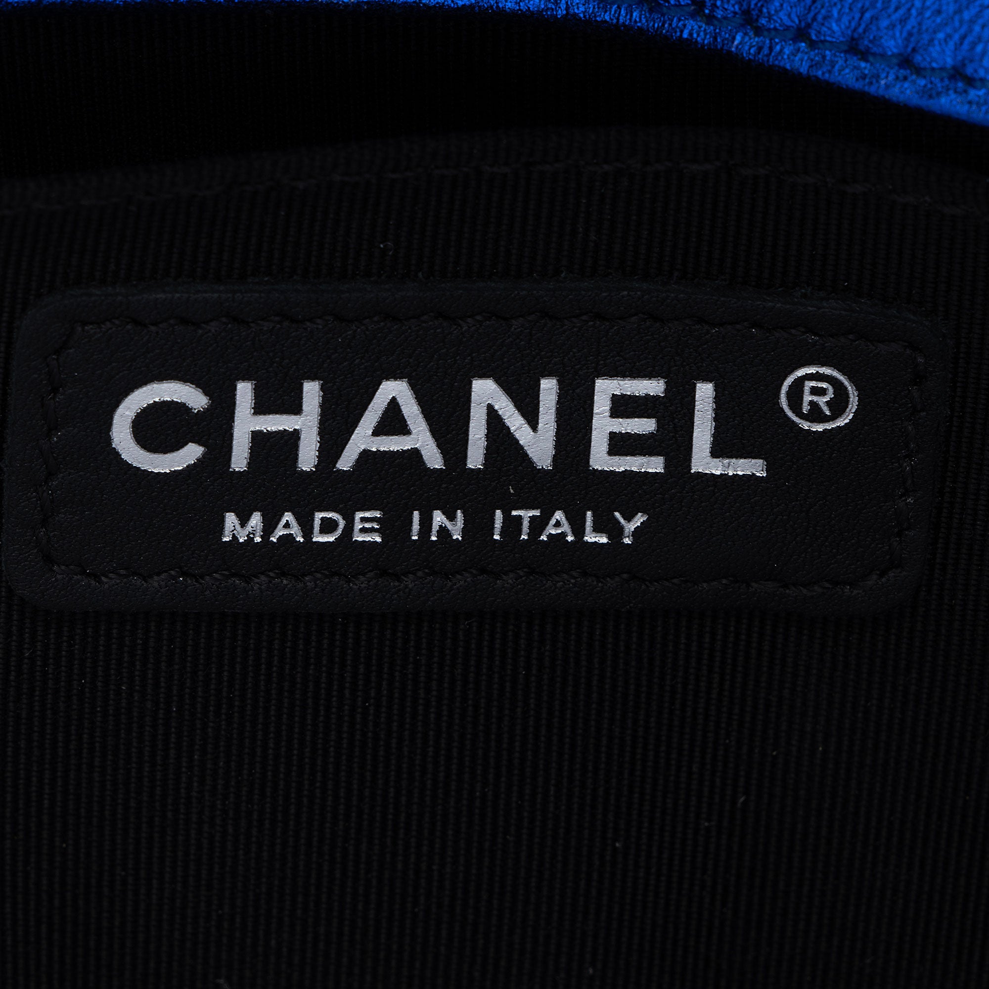 Chanel Metallic Patent Leather Small Boy Bag