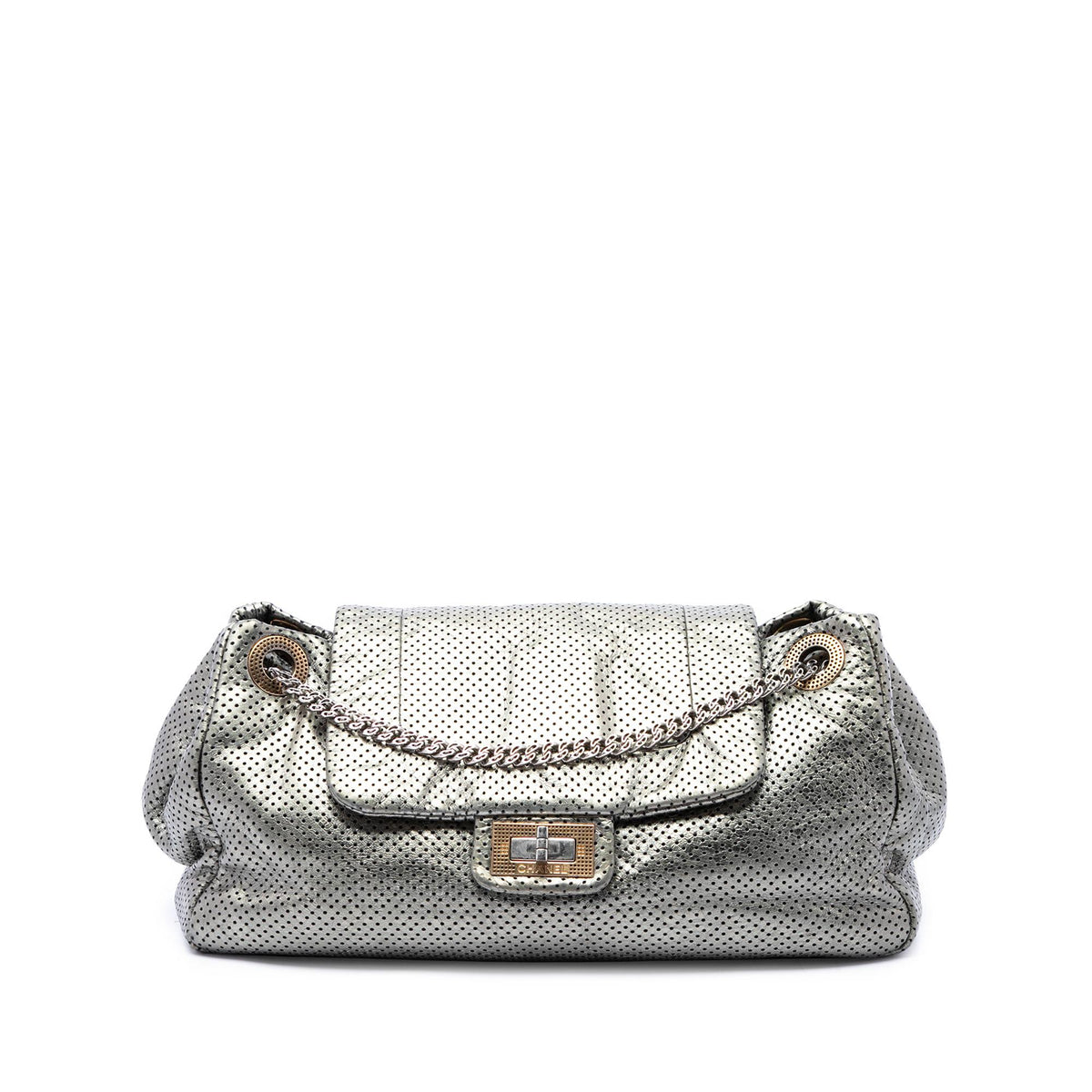 Chanel Metallic Perforated Calfskin Reissue 2.55 Drill Accordion Flap