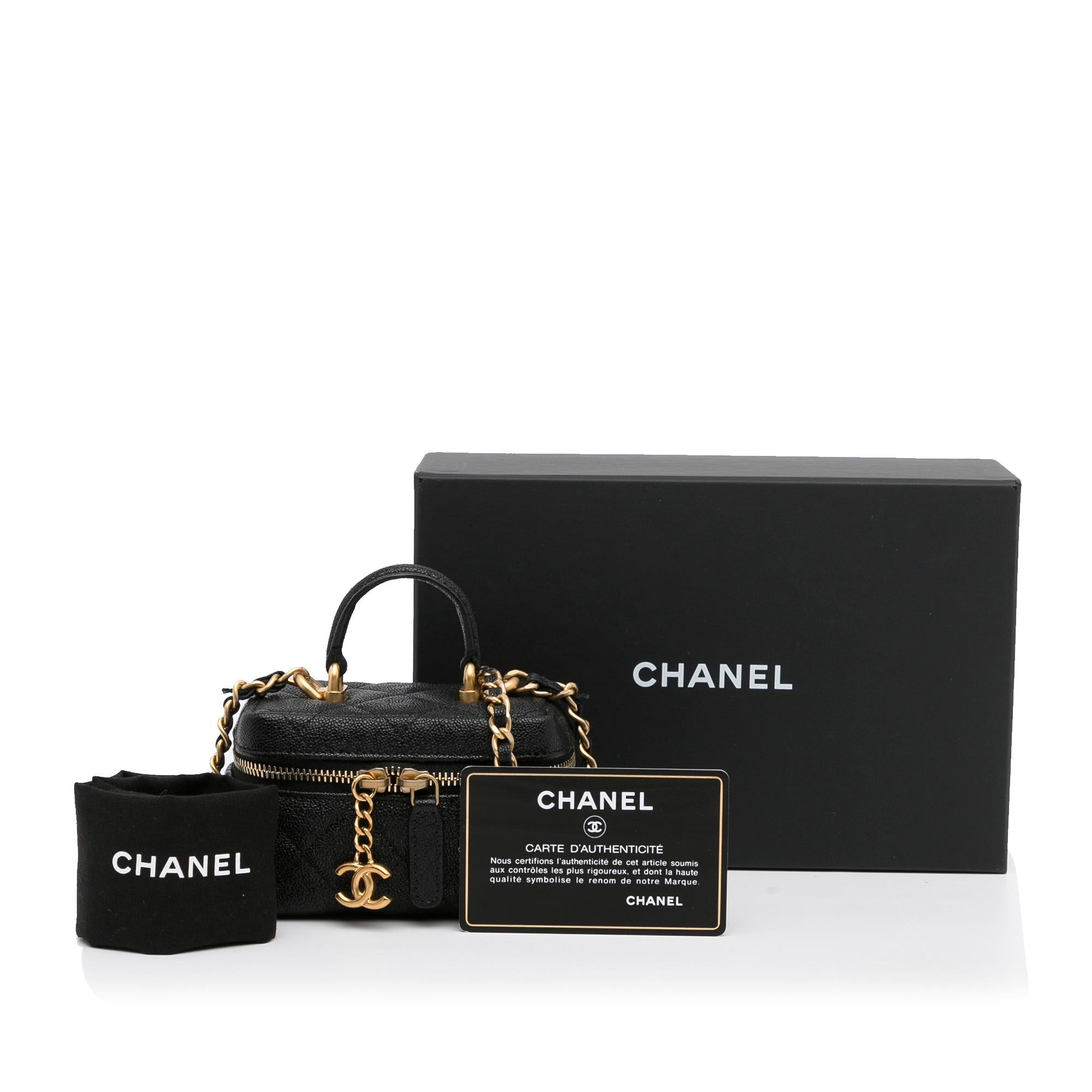 Chanel Micro Caviar Vanity Case with Chain