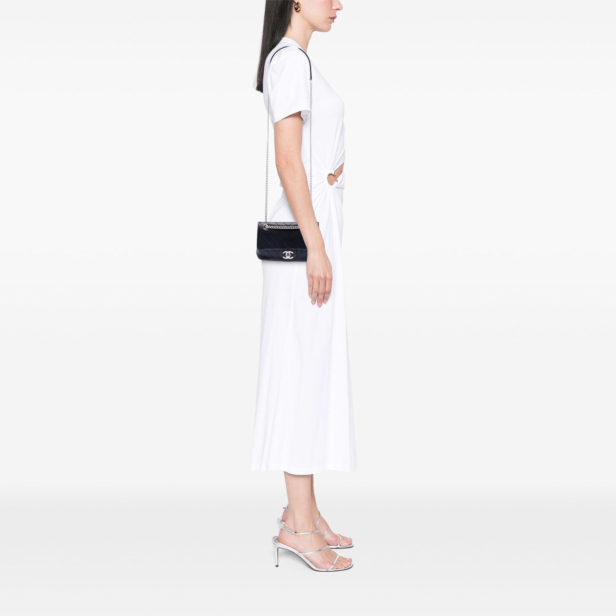 Chanel Mini CC Chevron Calfskin Single Flap