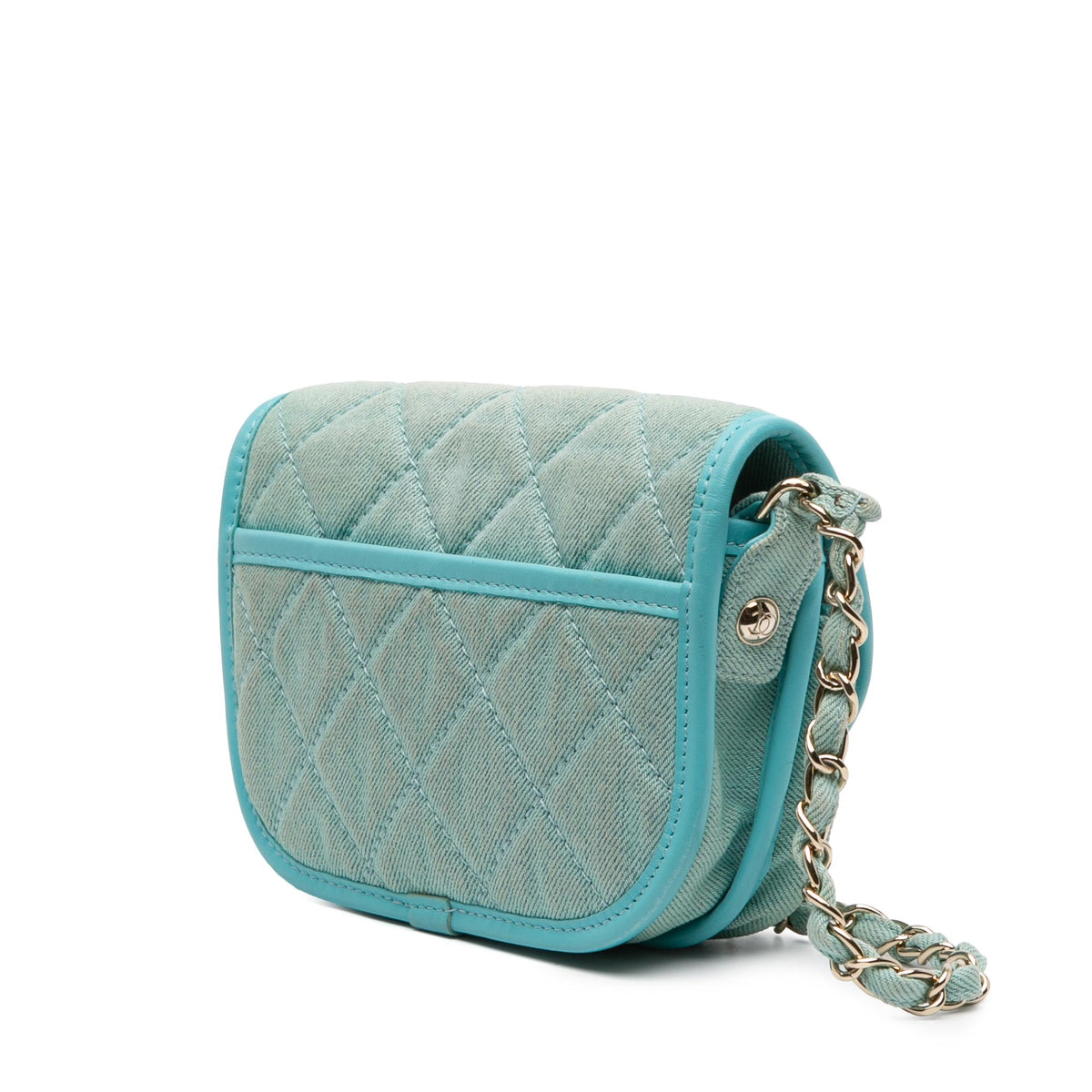 Chanel Mini CC Quilted Denim Messenger Flap