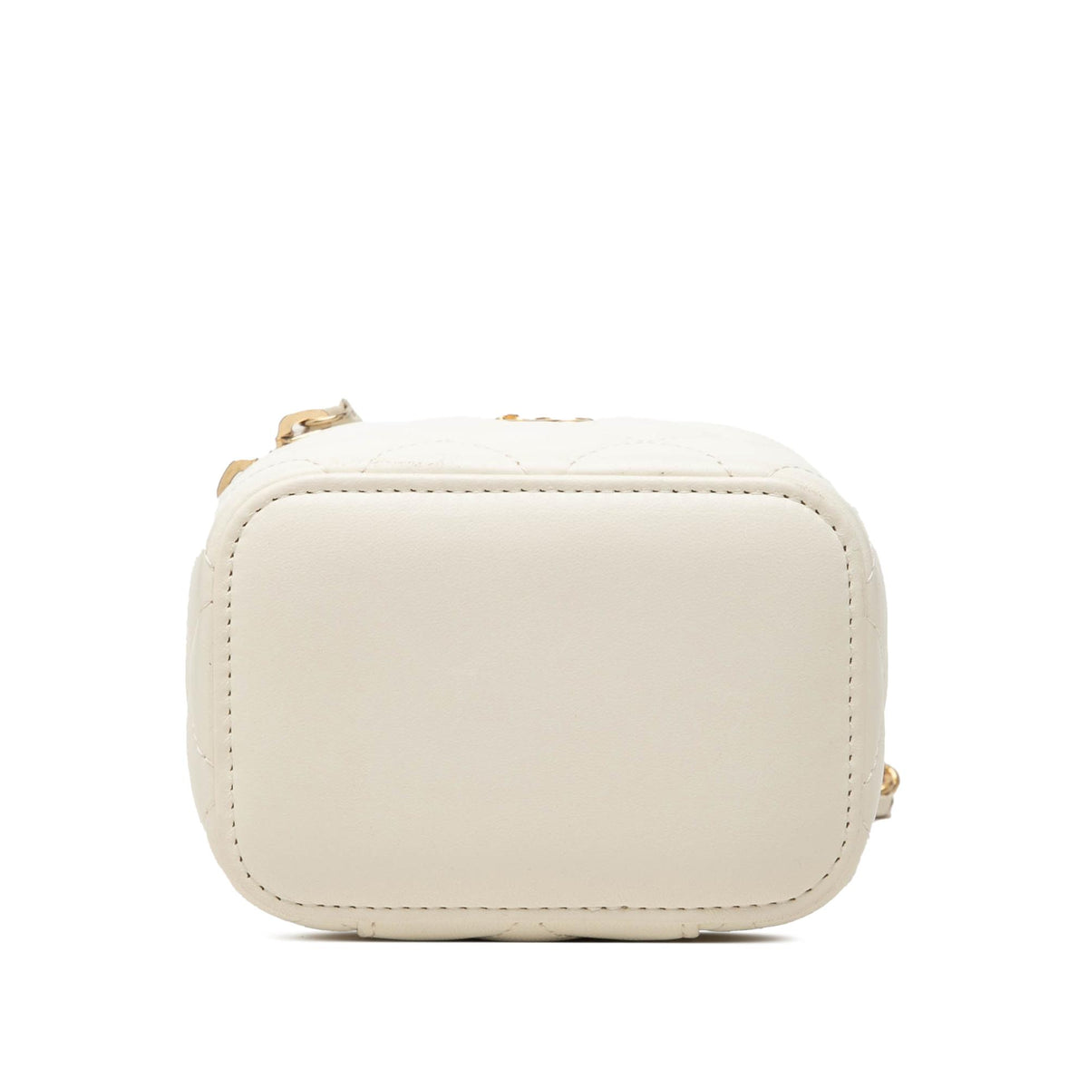 Chanel Mini CC Quilted Lambskin Pearl Crush Vanity Case With Chain