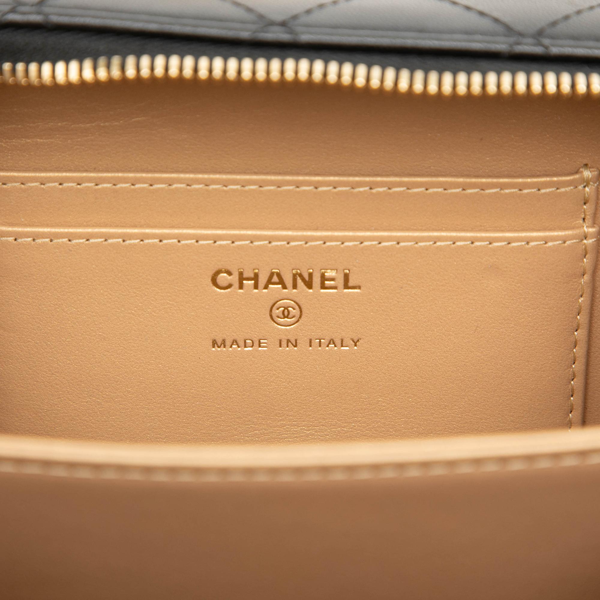 Chanel Mini CC Quilted Lambskin and Golden Plate Vanity Crossbody