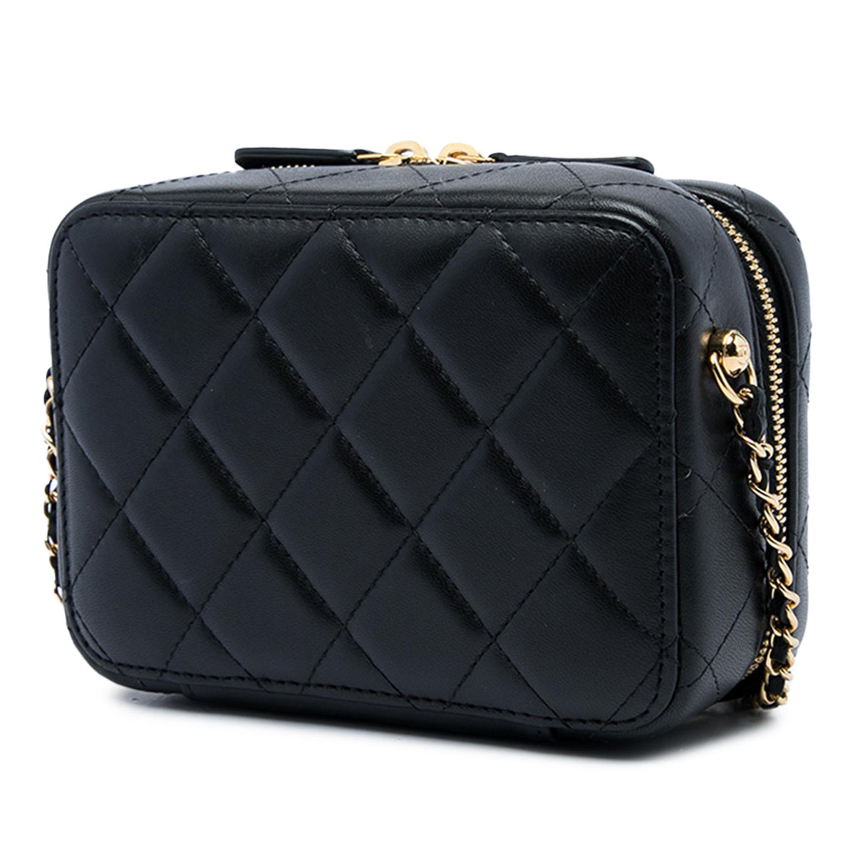 Chanel Mini CC Quilted Lambskin and Golden Plate Vanity Crossbody