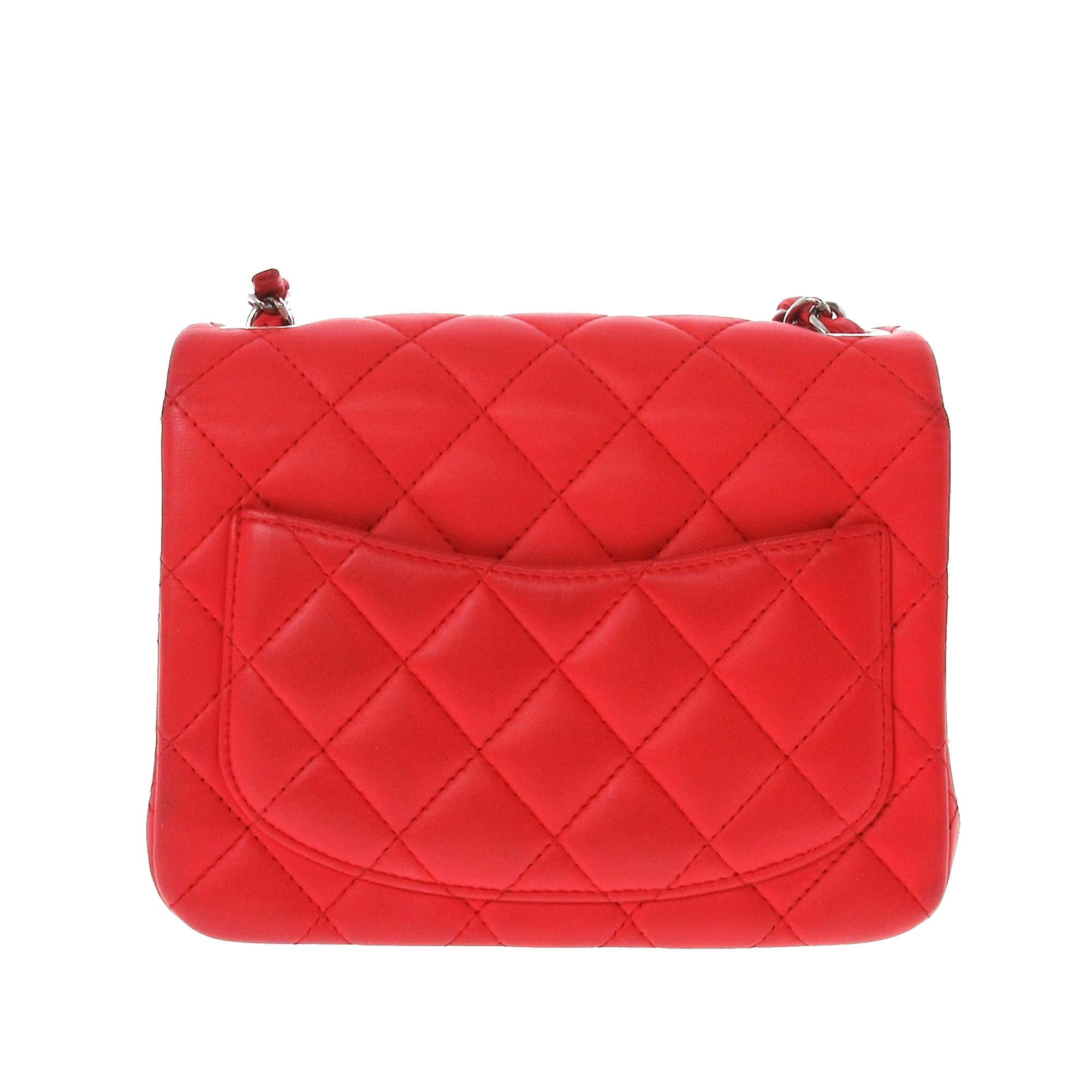 Chanel Mini Classic Lambskin Square Single Flap (SHG-bY710T)