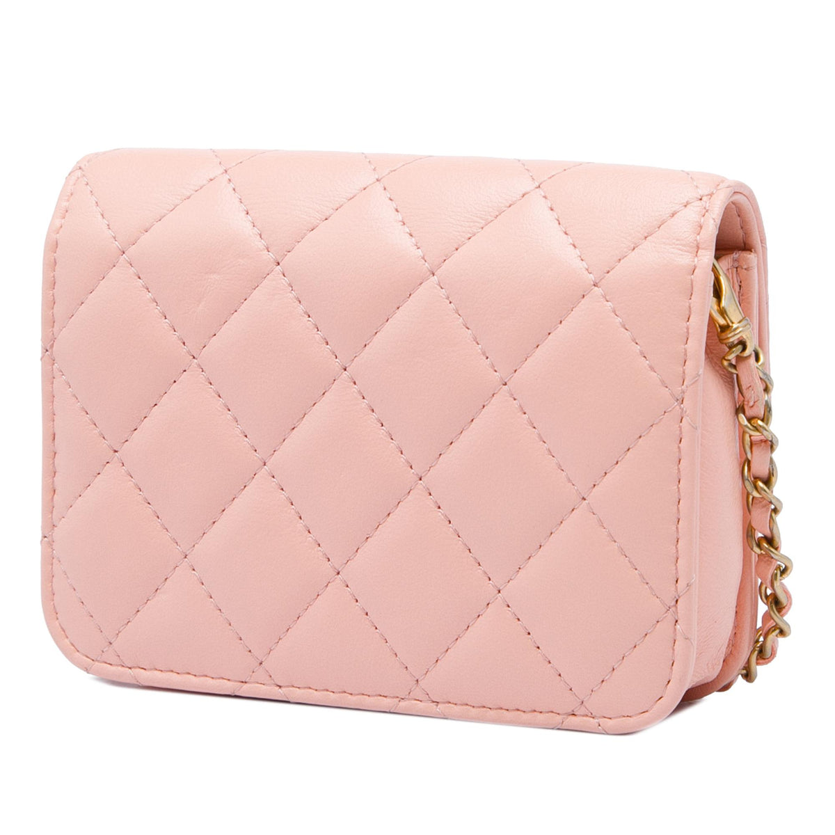 Chanel Mini Lambskin Pearl Crush Clutch On Chain