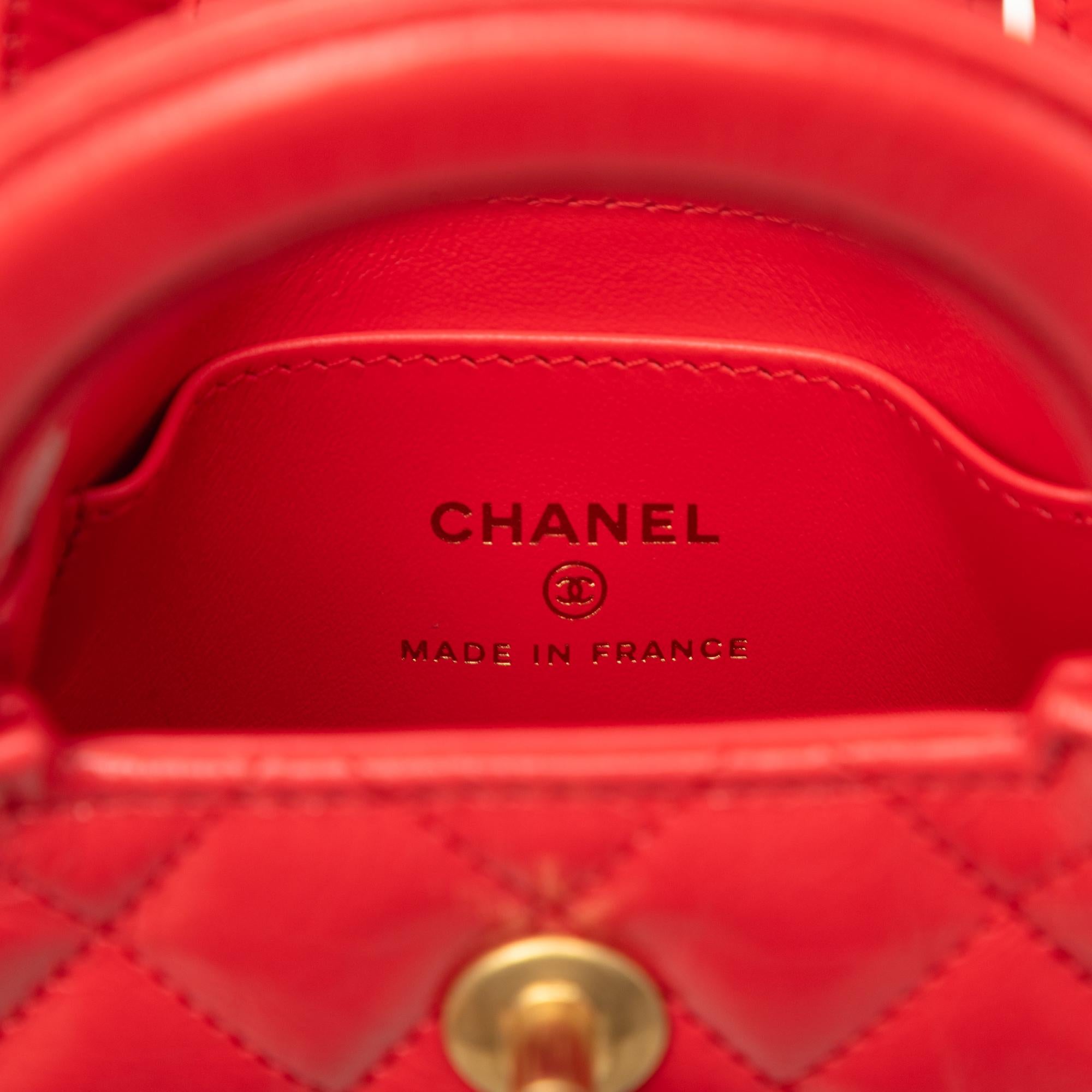 Chanel Mini Nano Shiny Aged Calfskin Kelly Shopper Bag